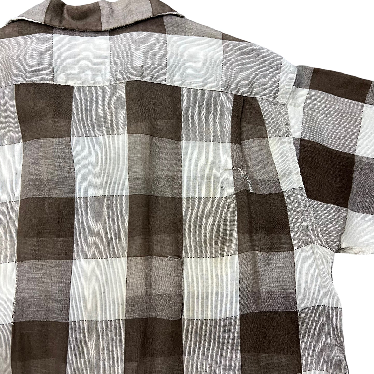 1950s Blocks light cotton loop collar shirt (M)