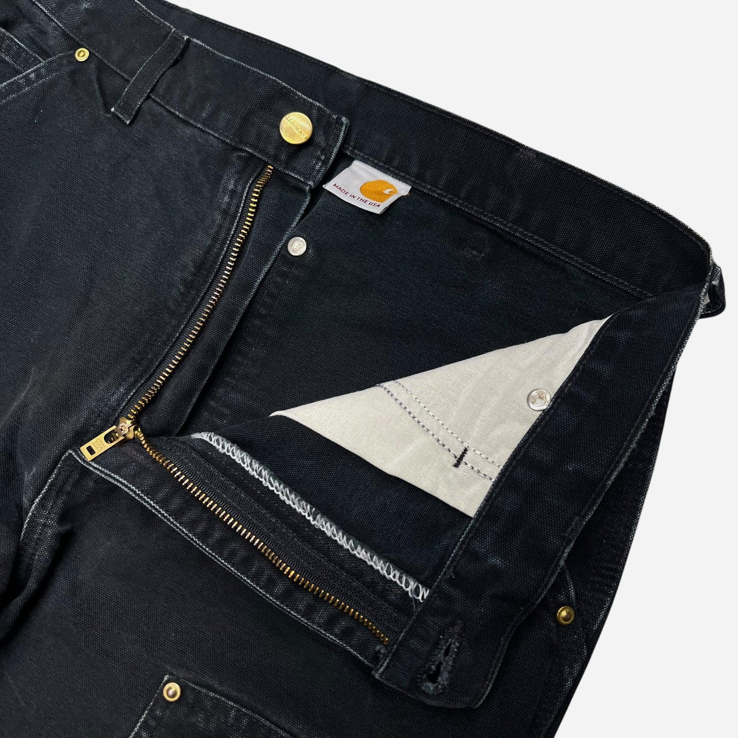 1990s Black Carhartt double knee pants (32w)
