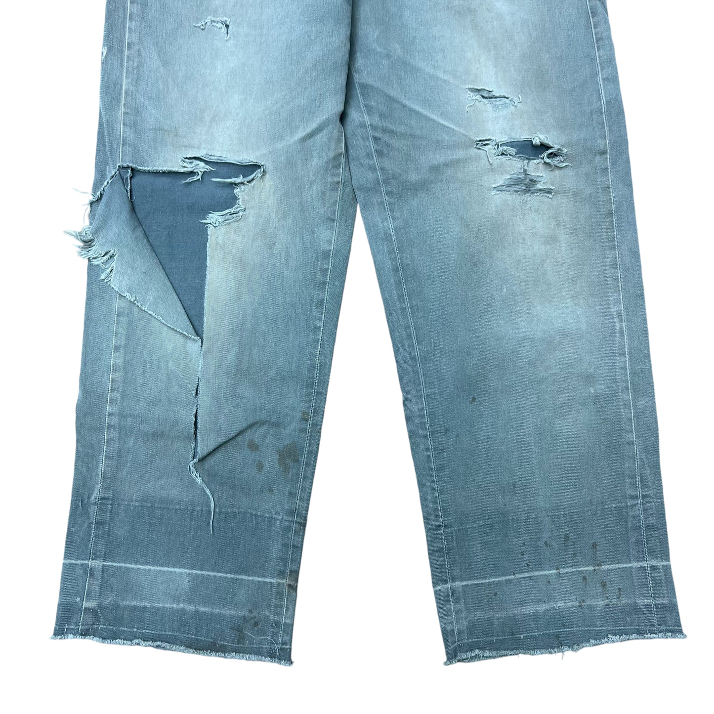 1950s Distressed green sail cloth chino work pants (32w)