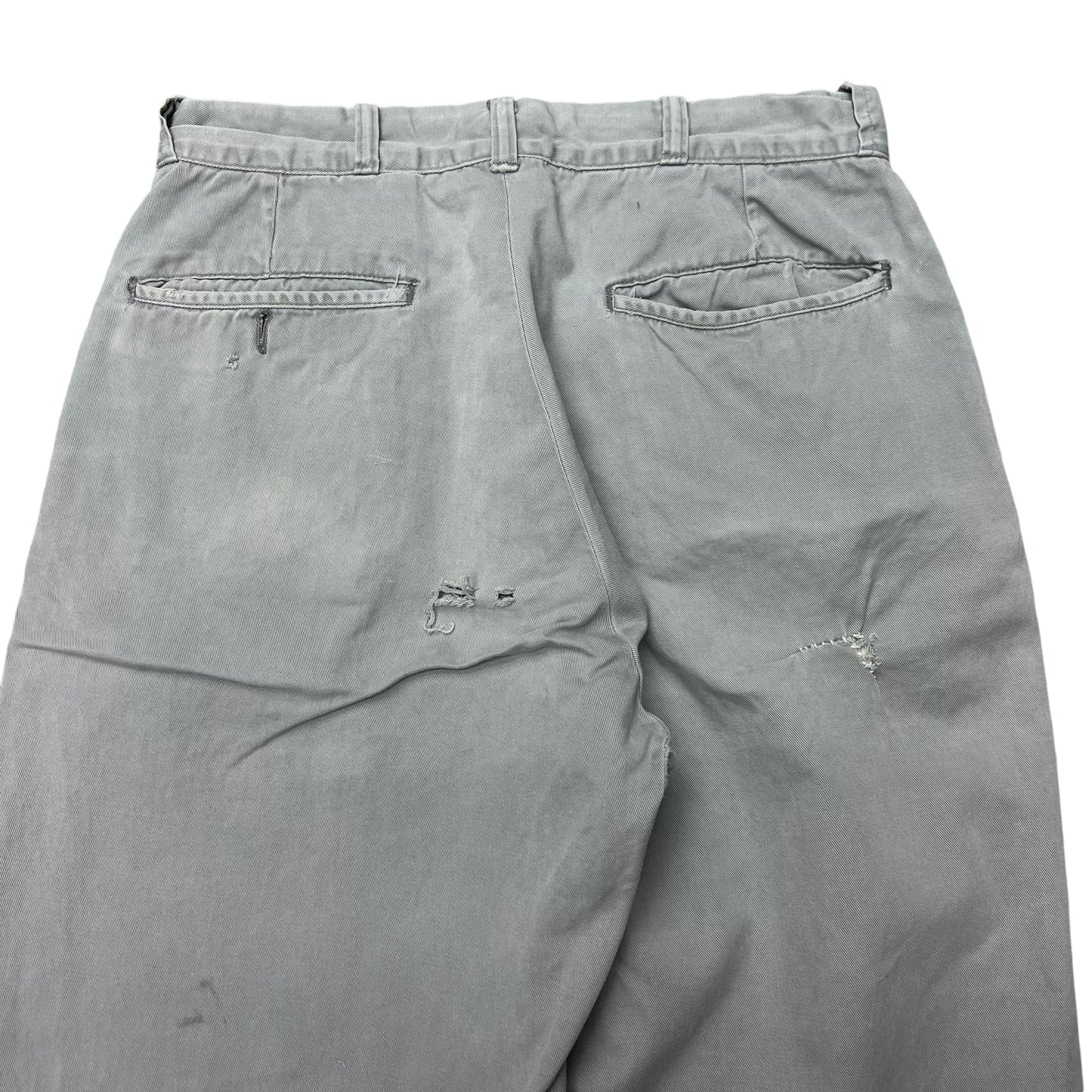 1950s Sail cloth grey chino work pants (30w)