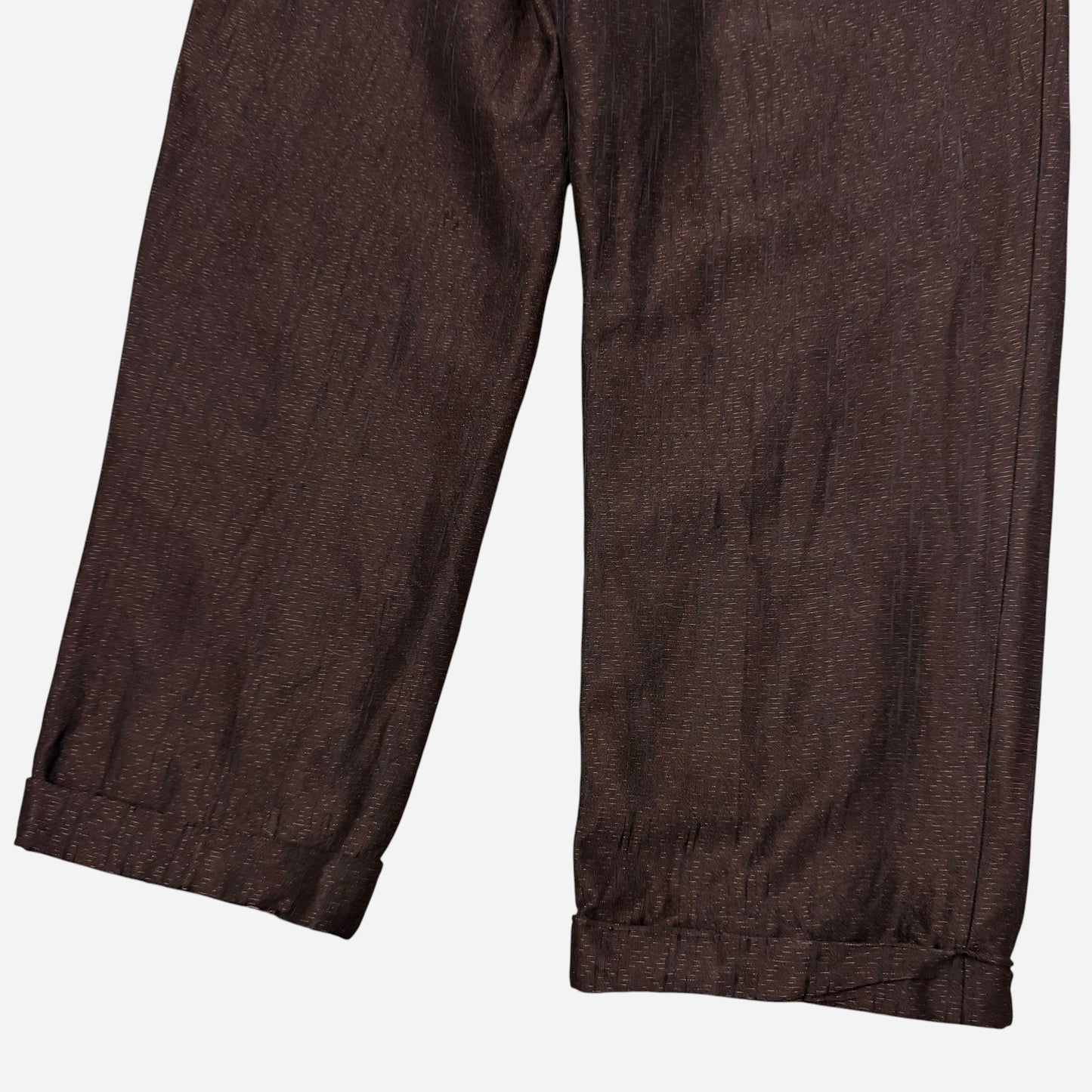 1940s Brown fleck pattern lightweight wool/cotton blend pleated pants (33w)
