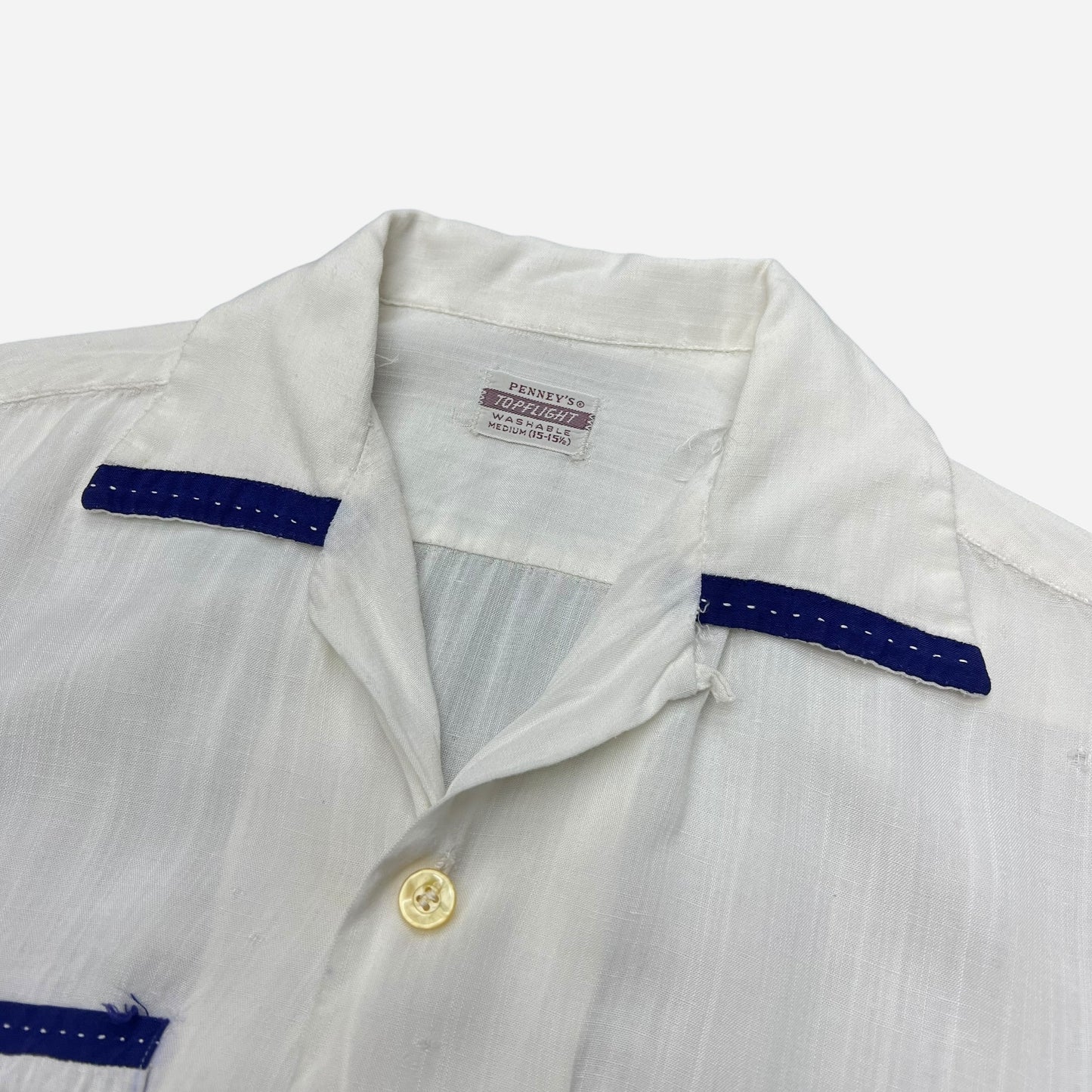 1950s Penneys Topflight rayon/cotton loop collar shirt (M)