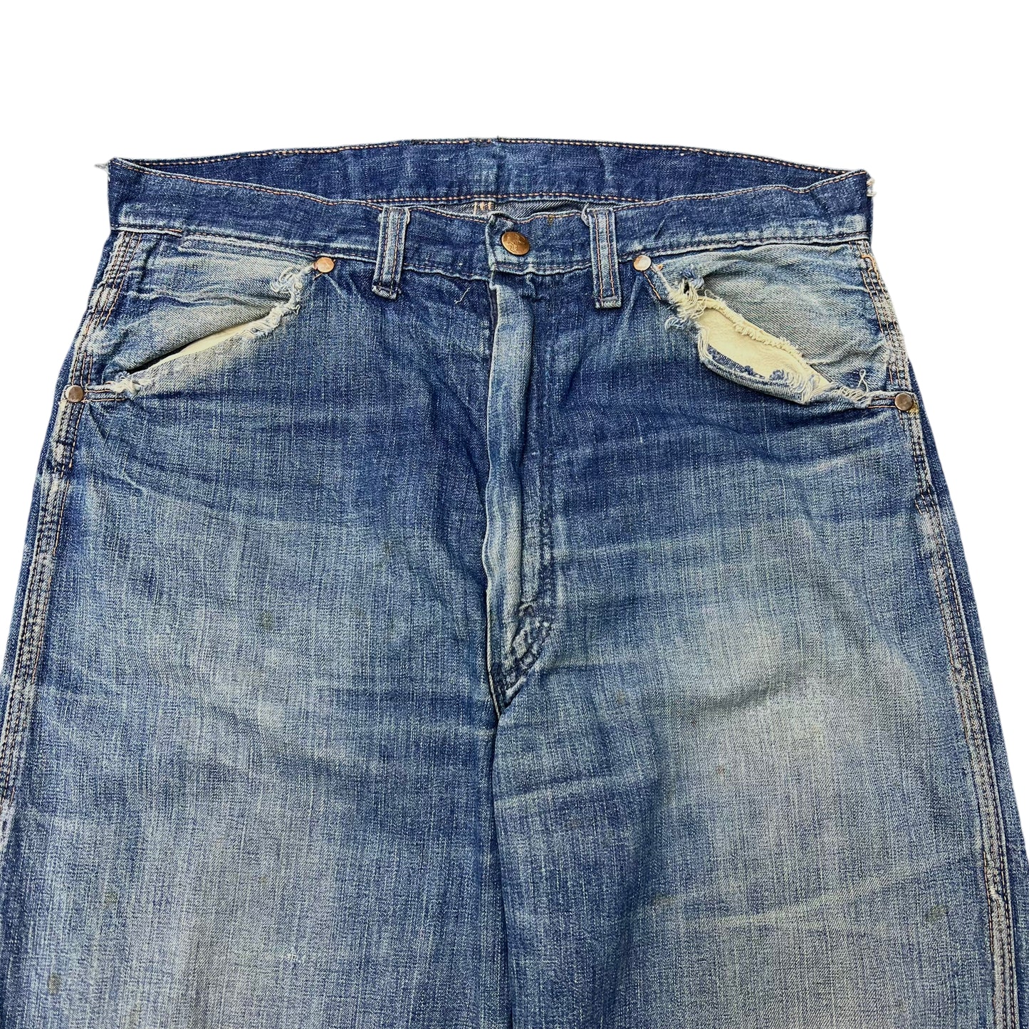 1950s Unbranded sanforized denim jeans (30w)