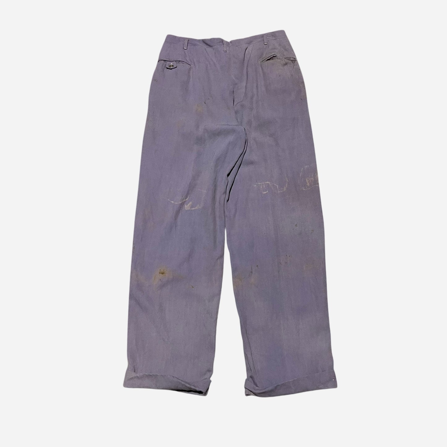 1940s 1950s Purple pleated rayon/cotton pants (32w)