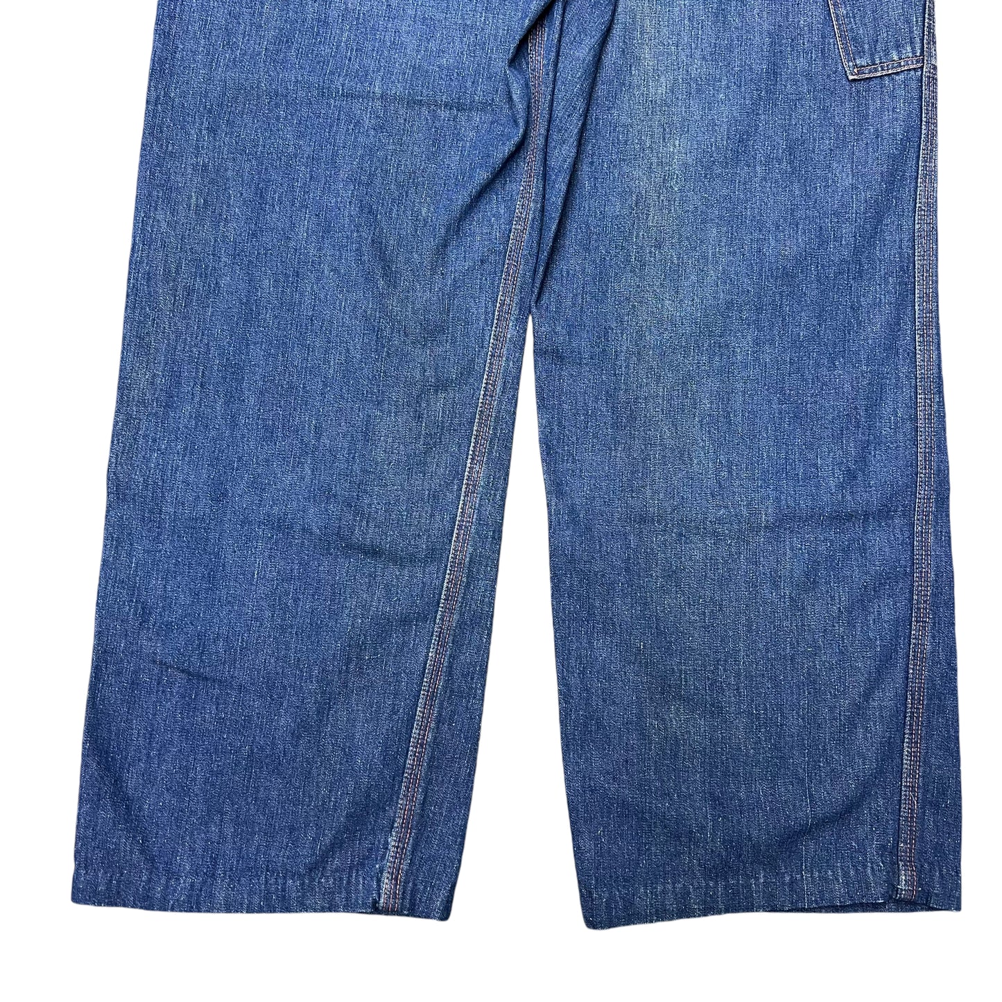 1950s Sanforized button blue denim carpenter jeans (32w)