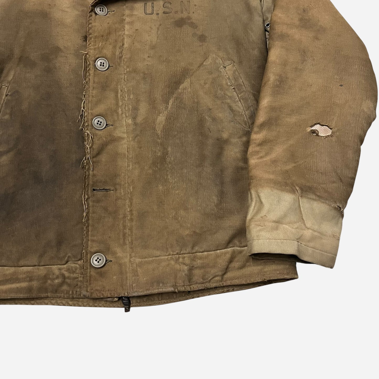 1940s WWII USN stenciled deck jacket (M/L)