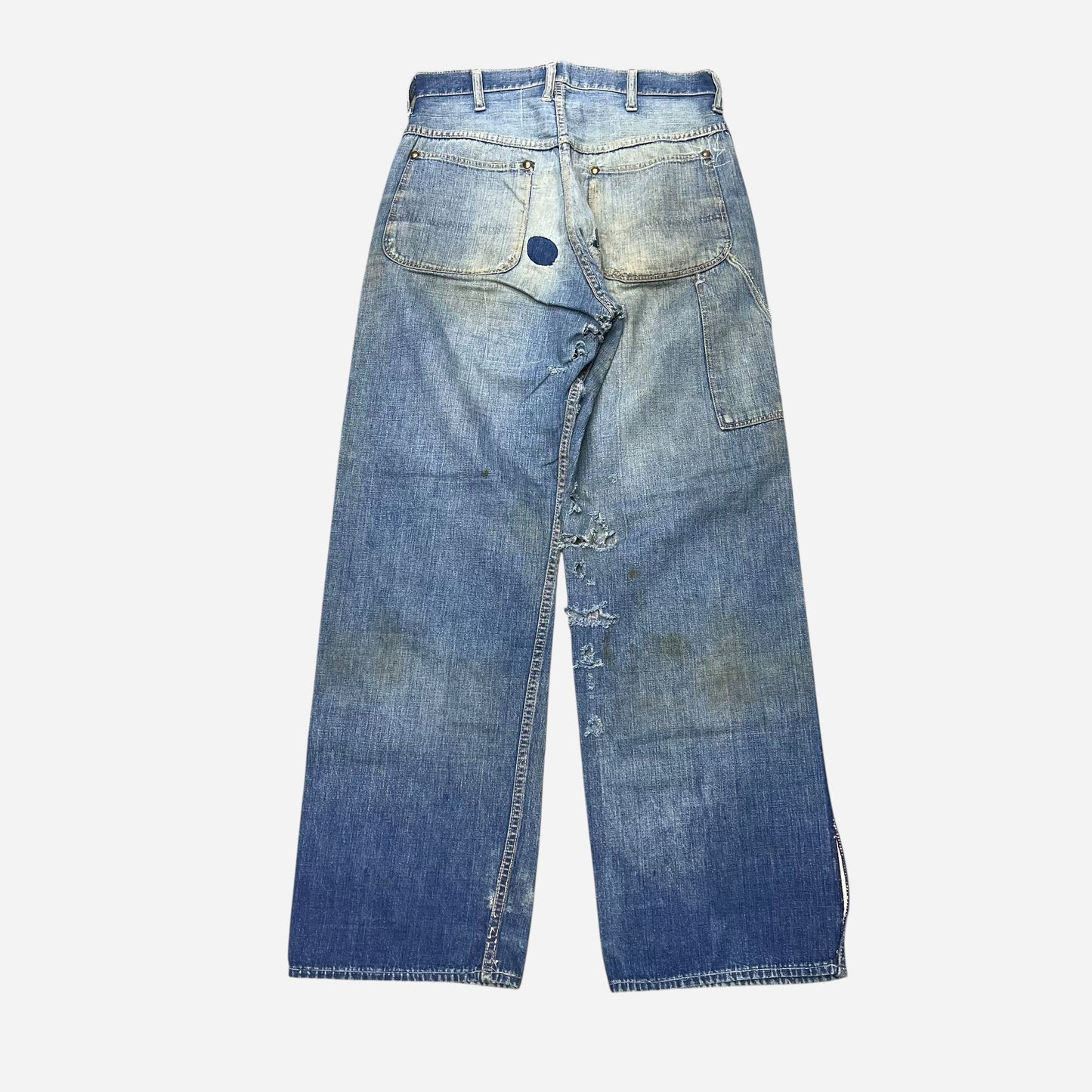 1940s Blue Bell sanforized donut button fly carpenter denim jeans (29w)
