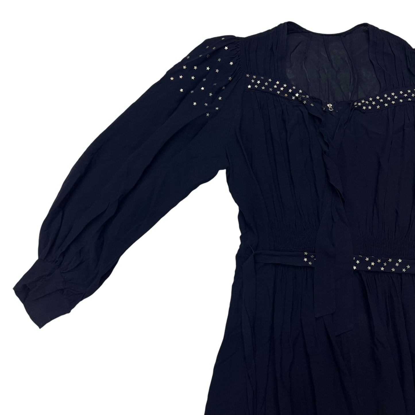 1930s Women’s Navy blue star studded embellished dress (M/L)