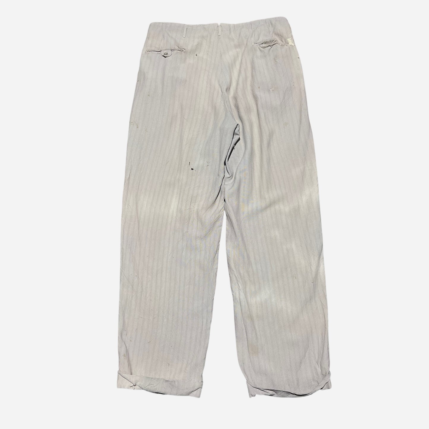 1950s Gray striped rayon pleated pants (36w)