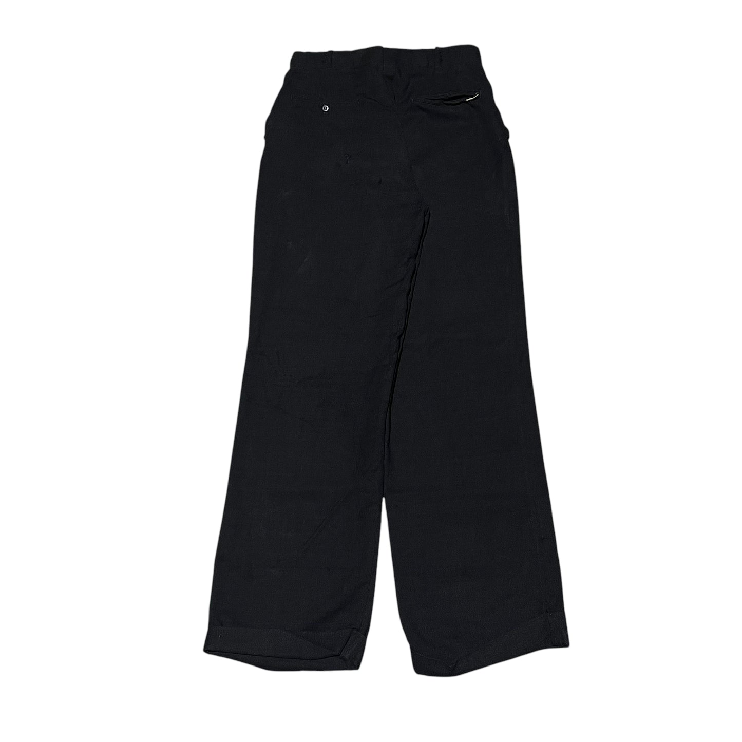 1940s Black wool button fly pants (30w)