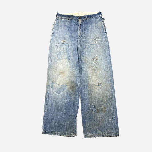 1950s Big Mac repaired denim chino style pants (31w)