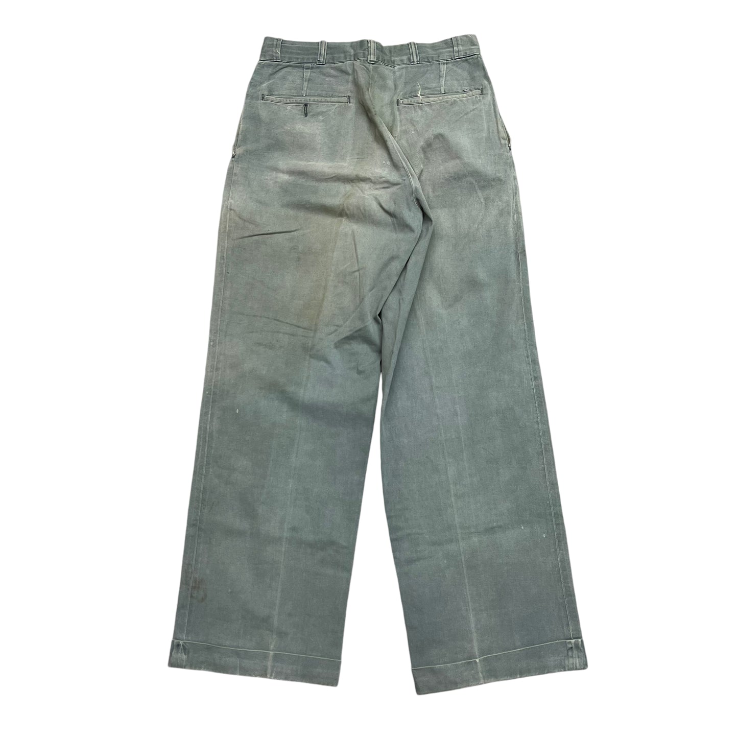 1950s Green sail cloth chino work pants (29w)
