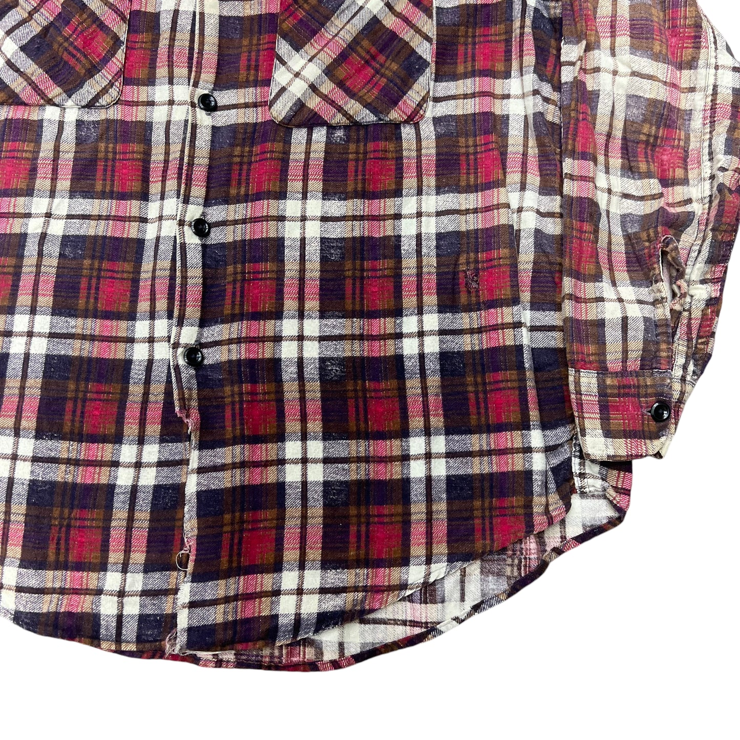 1950s Penney’s Big Mac burgundy plaid cotton shirt flannel (L)