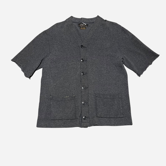 1930s Charcoal gray cotton/wool cut off cardigan (M)