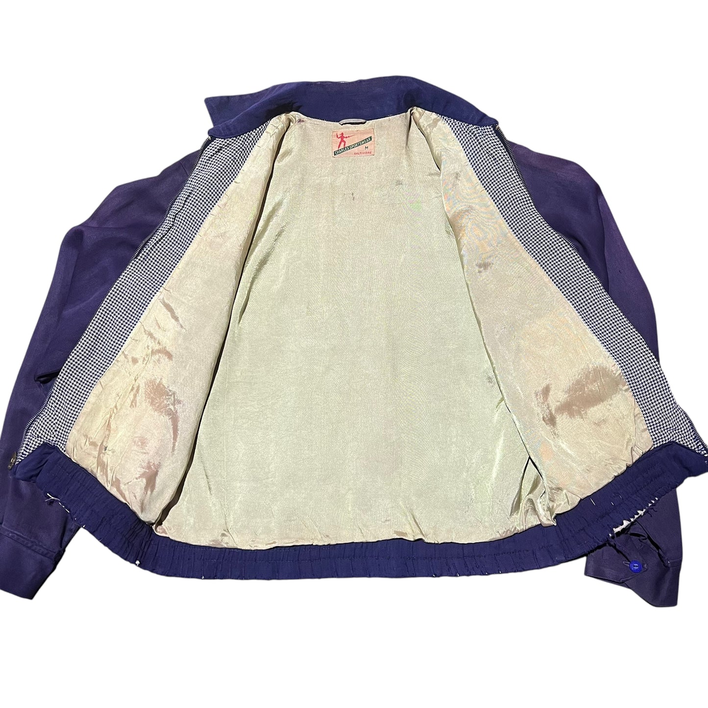 1940s 1950s Purple rayon sportswear jacket (M)