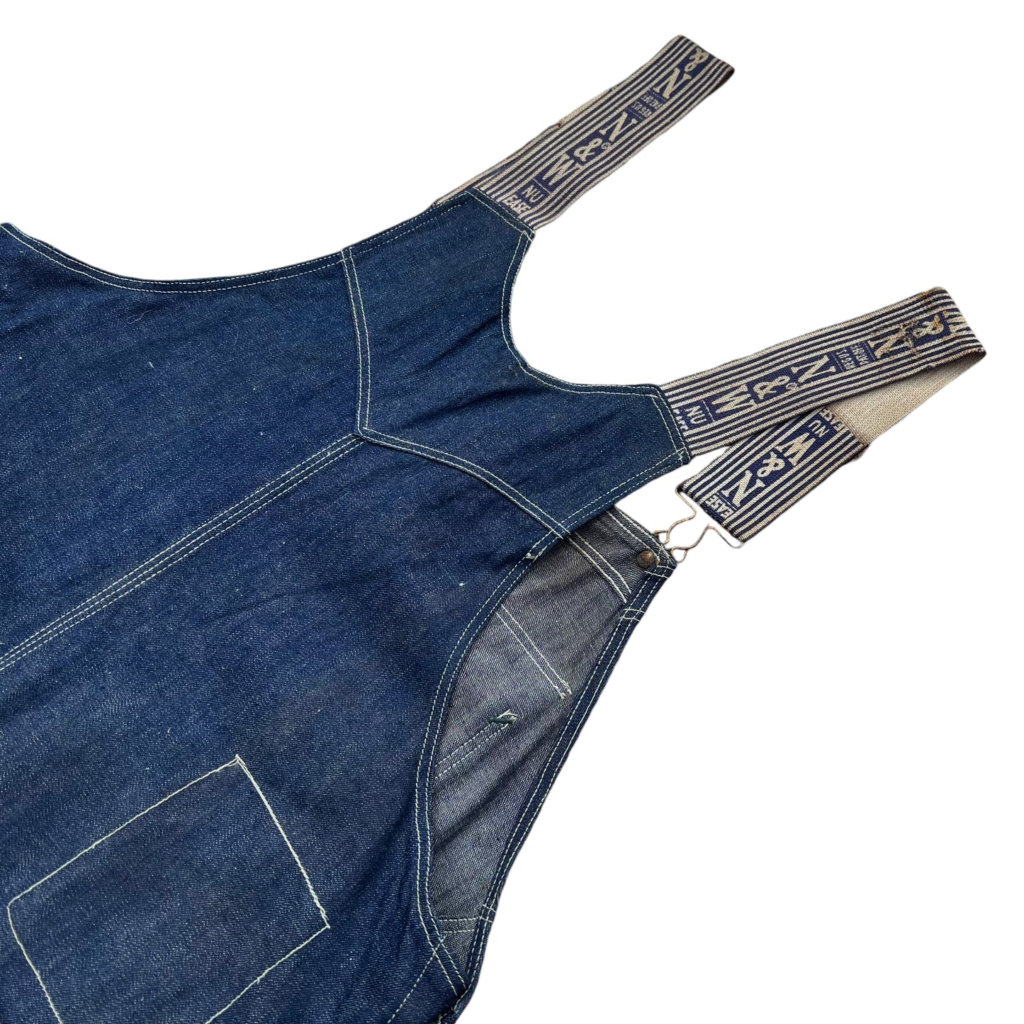 1930s N&W dark wash denim overalls (38w)