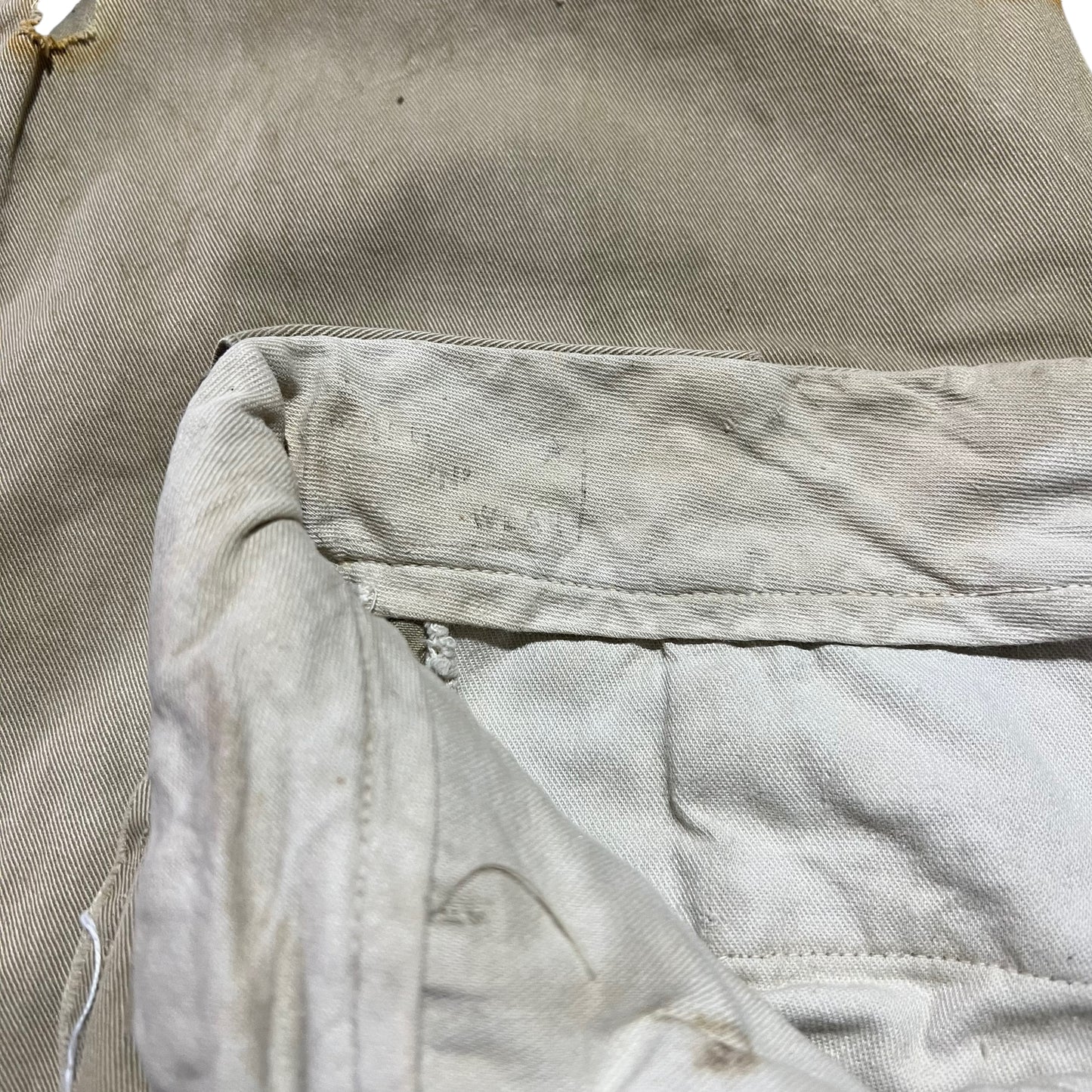 1950s As-is sail cloth khaki chino work pants (34w)