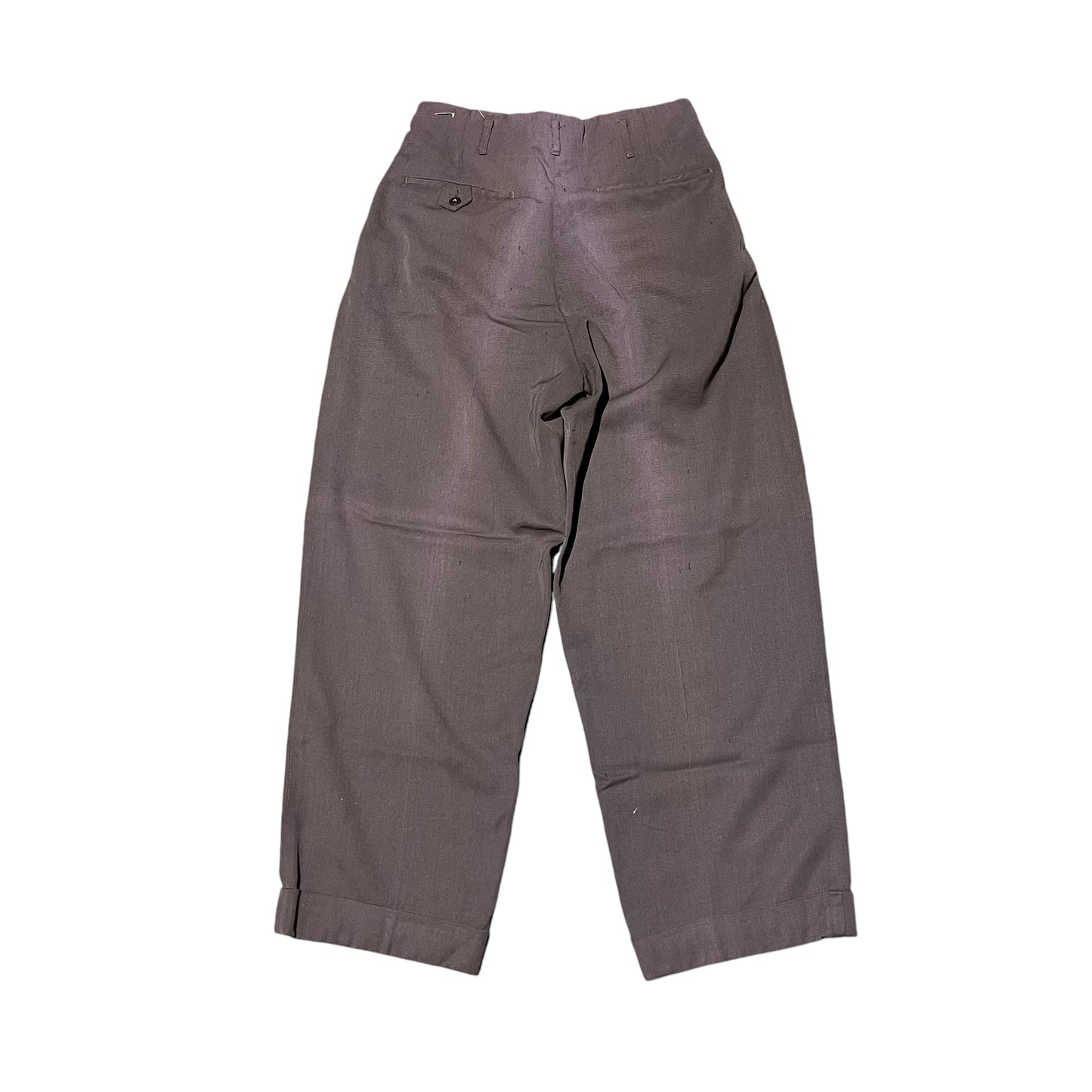 1950s Tom Sawyer brown gabardine pleated pants (28w)