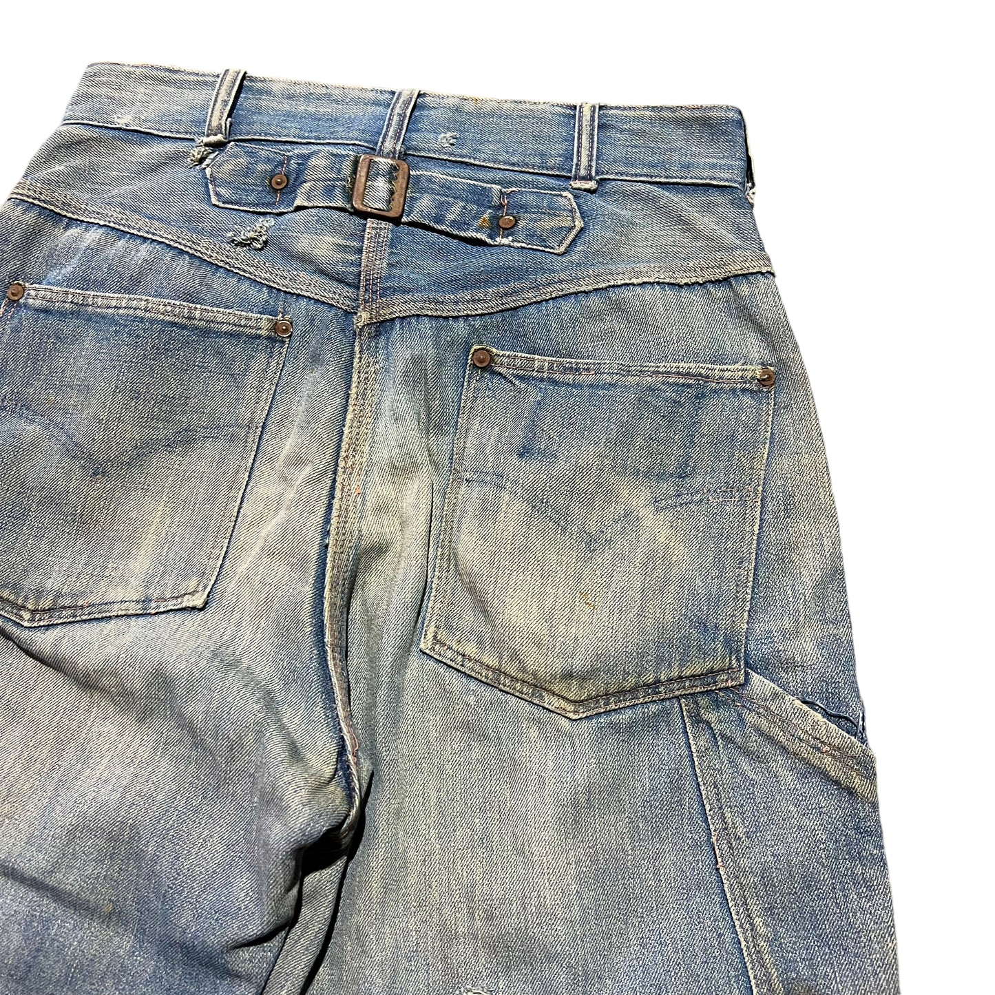 1930s Buckle back denim tractor button jeans (30w)
