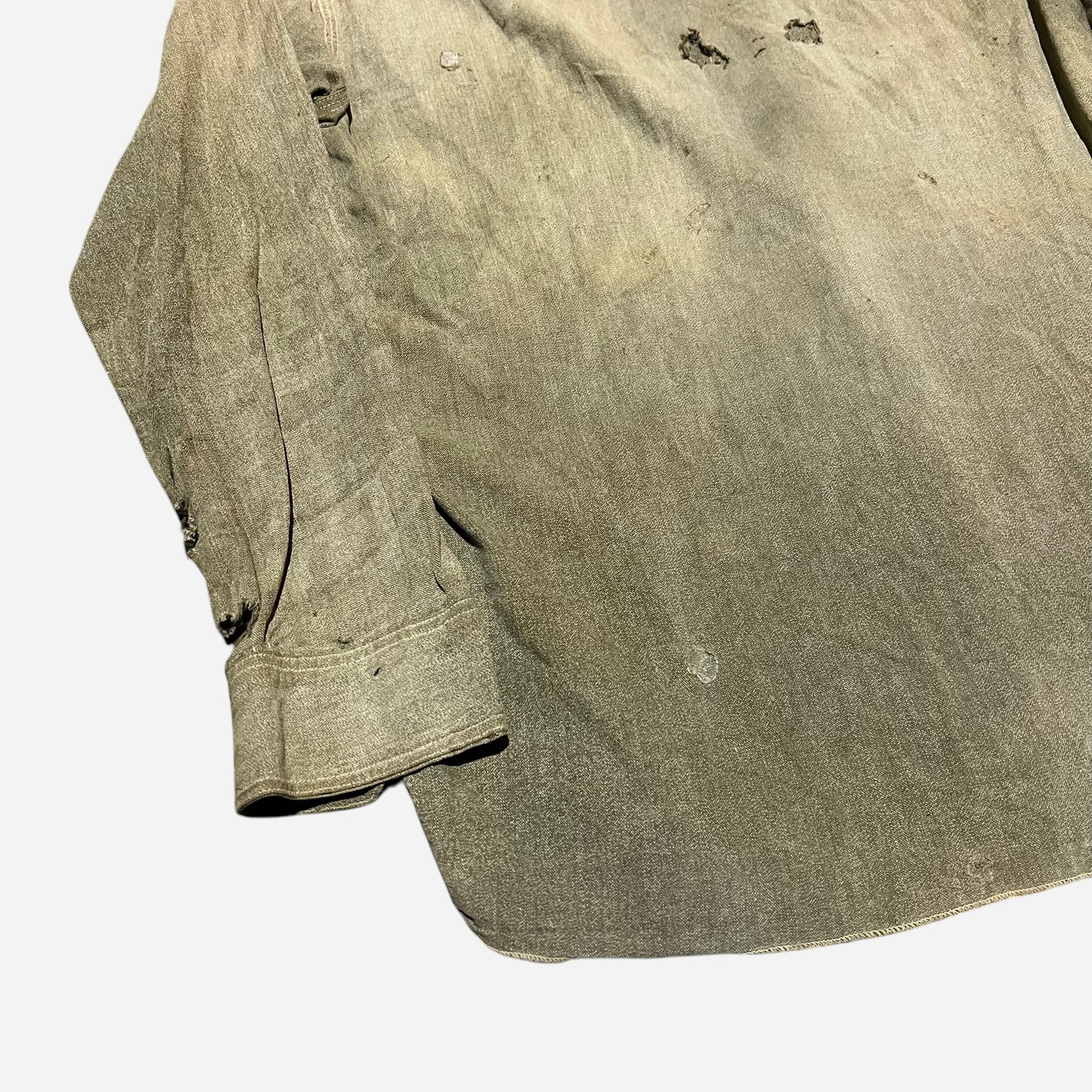 1920s Green salt and pepper chambray shirt (S/M)