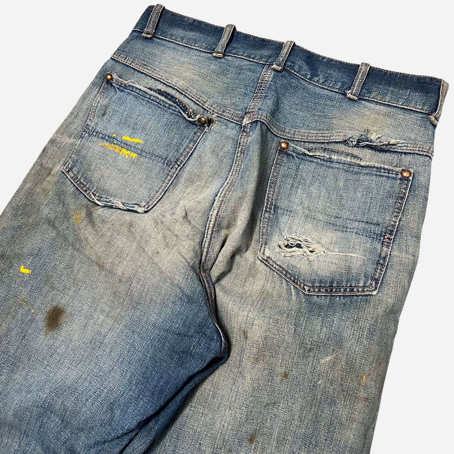 1940s Donut button fly paint splatter jeans (28w)