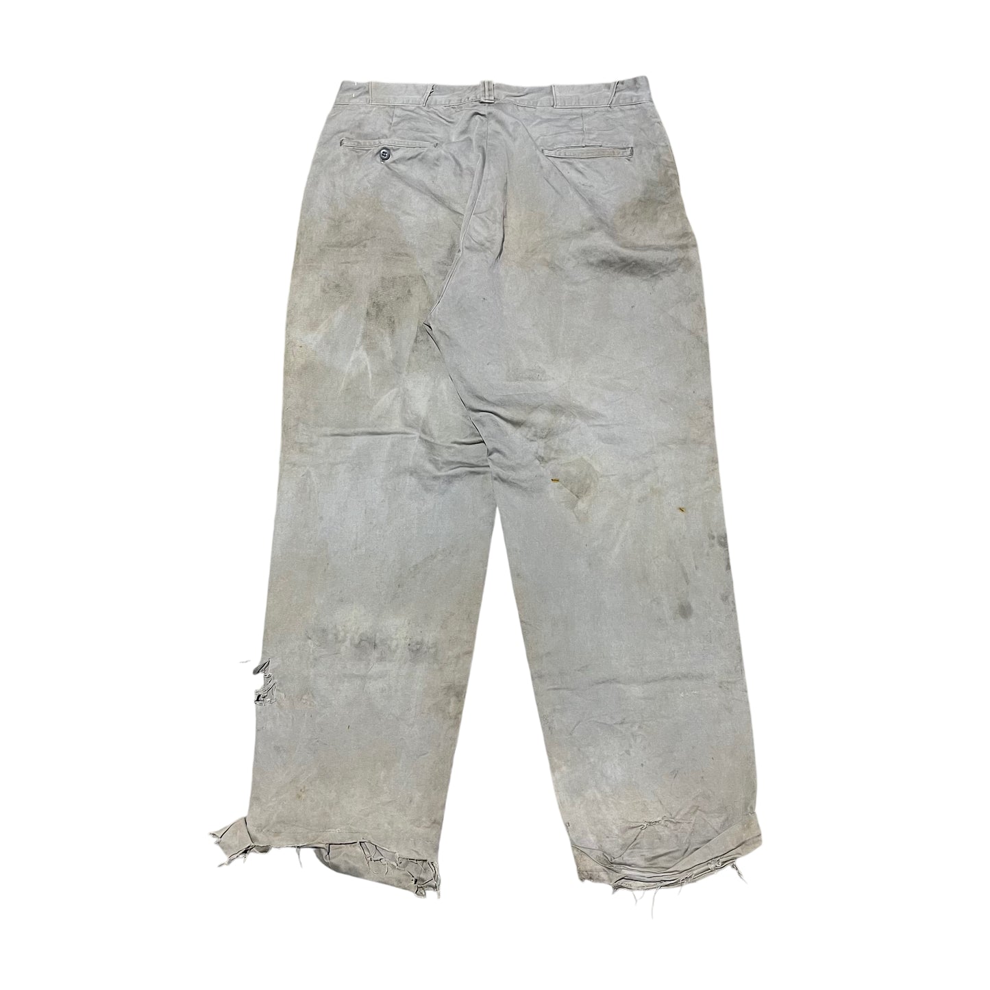 1950s Reeves army twill grey chino work pants (36w)