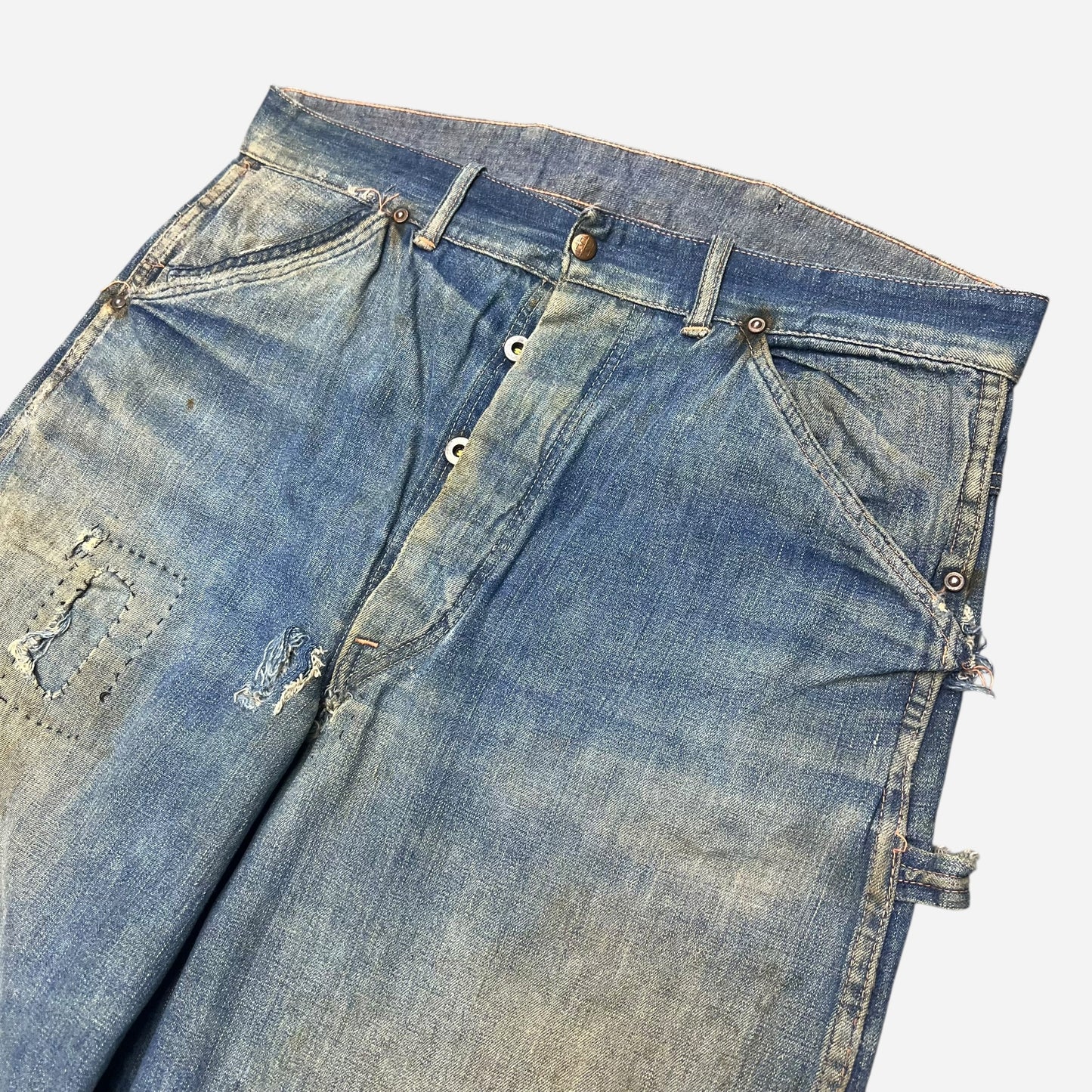 1930s Unbranded donut button fly carpenter denim jeans (32w)