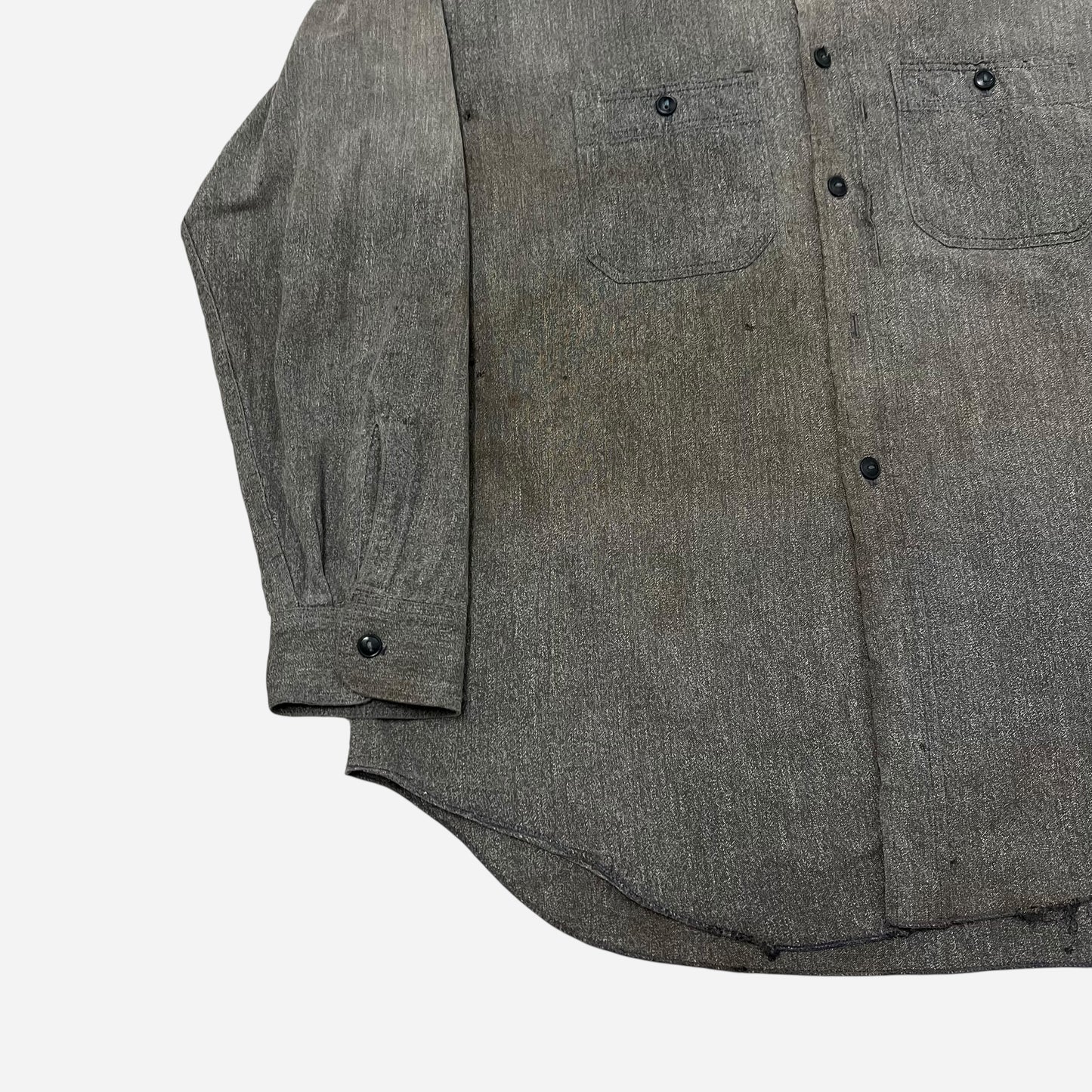 1940s The Big Favorite salt & pepper chambray work shirt (XL)