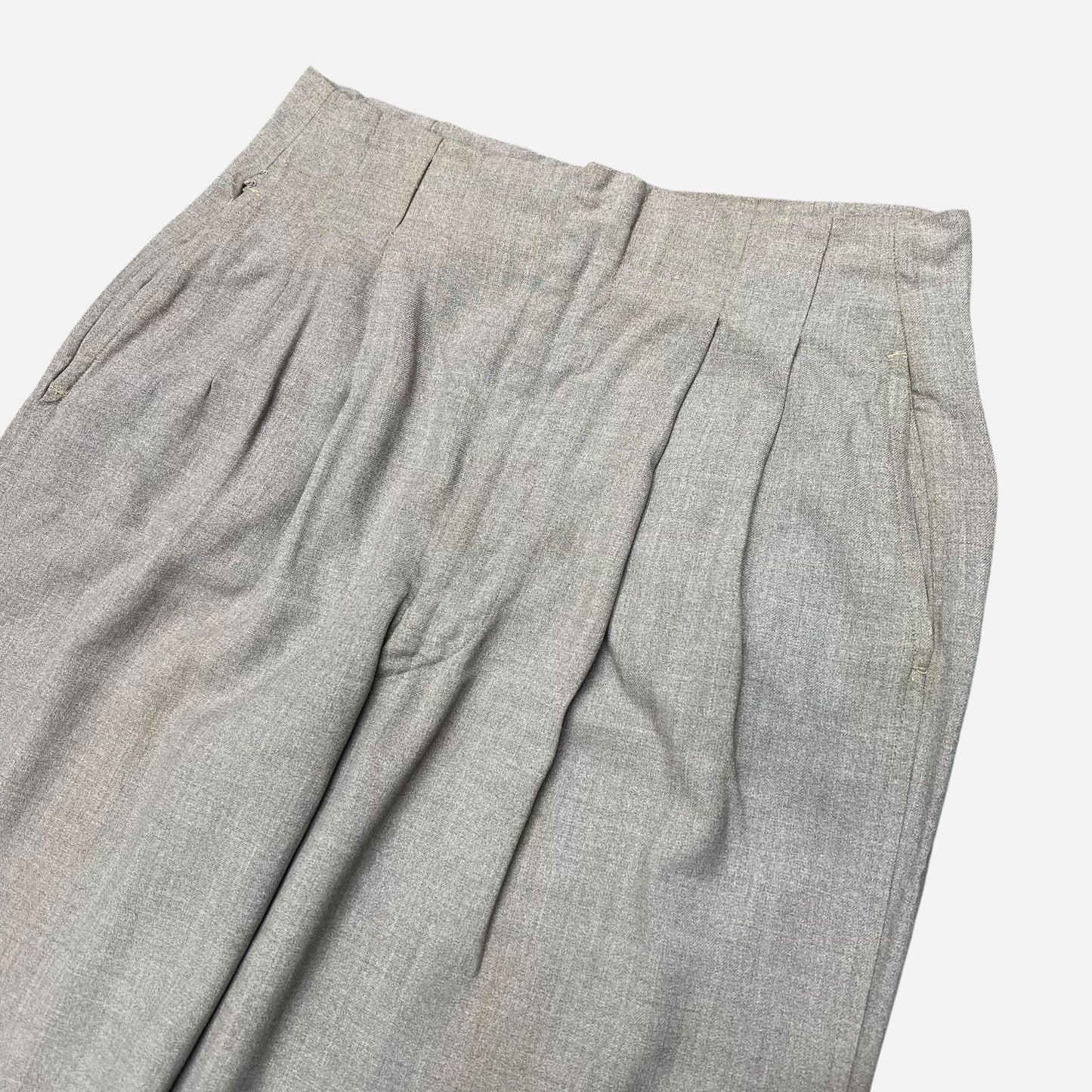1940s Gray rayon pleated pants (30w)