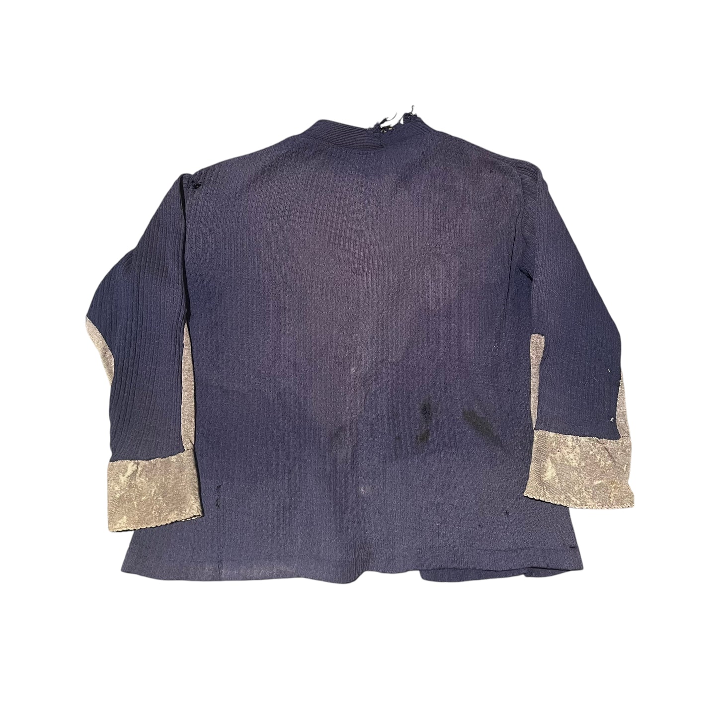 1930s Purple/blue cotton repaired knit sweater cardigan (XS)