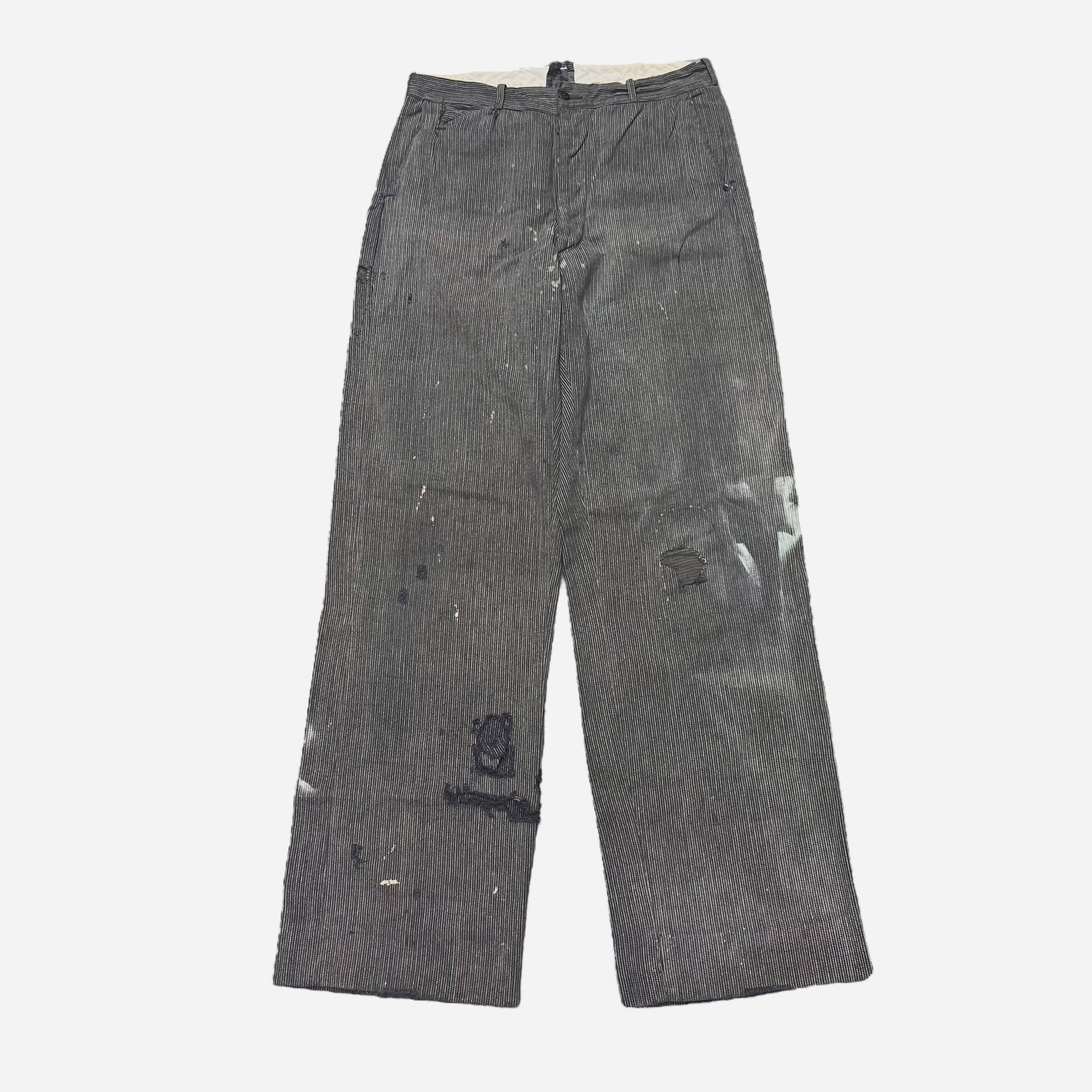 1930s 1940s Salt and pepper coltex wood button fly work pants (30w)