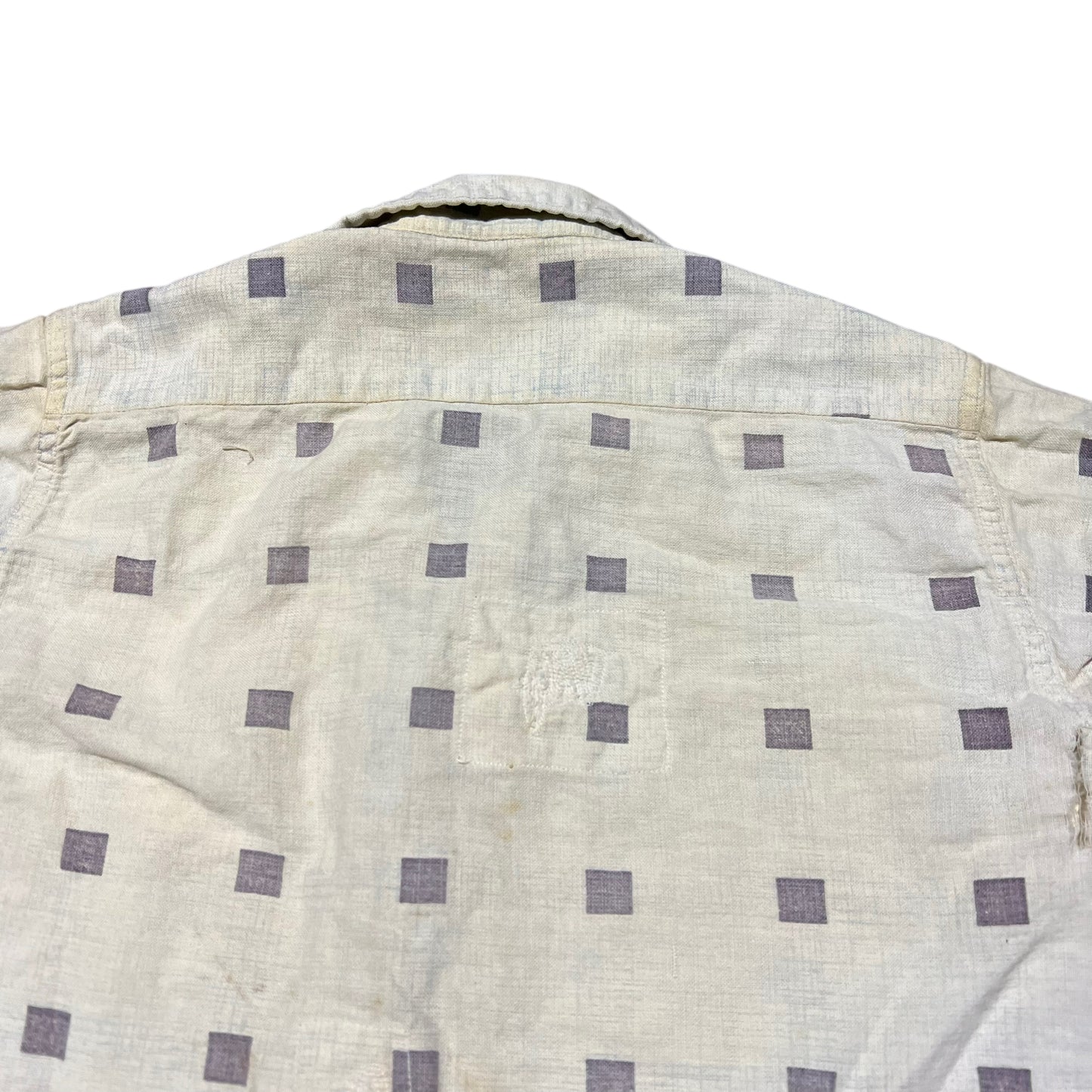 1950s Fruit of the Loom cotton plaid loop collar shirt flannel (XS/S)