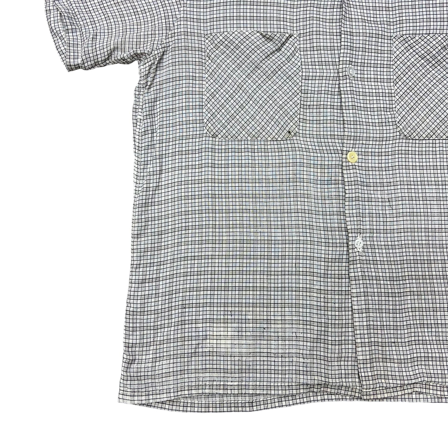 1960s Archdale grid pattern cotton loop collar shirt (L)