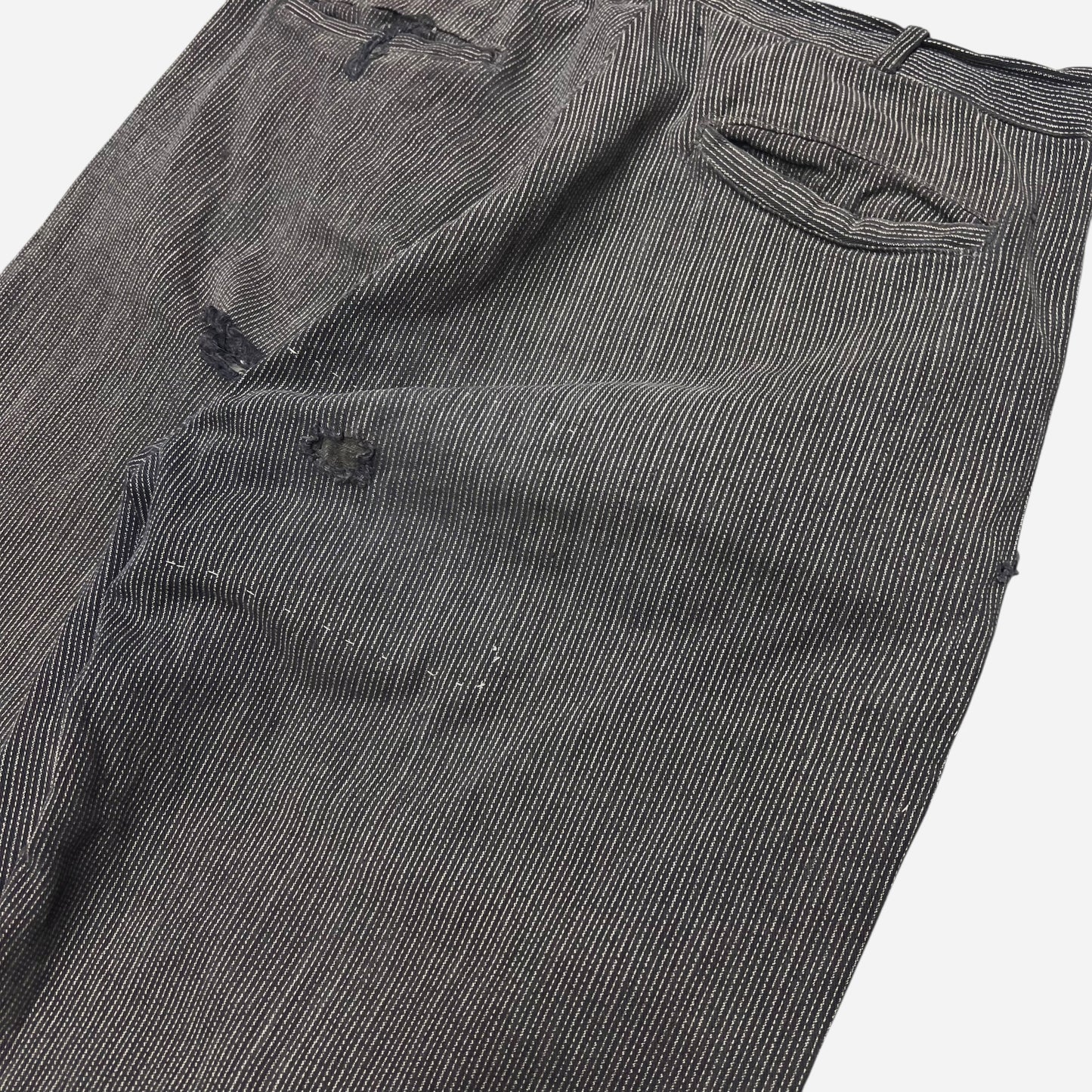 1930s 1940s Salt and pepper coltex wood button fly work pants (30w)