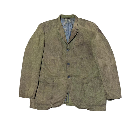 1930s Green wool/linen suit jacket (M)