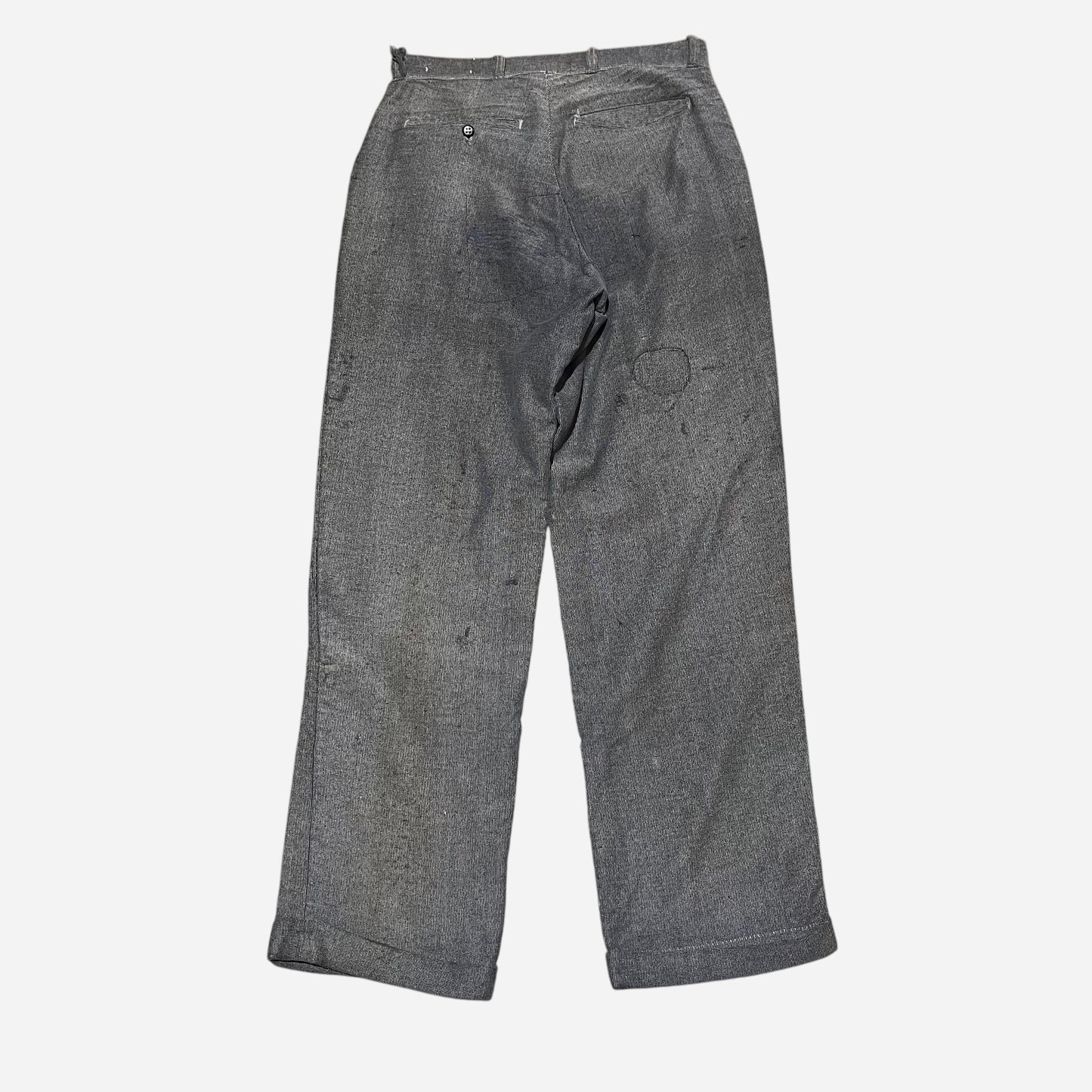 1940s Stifel moleskin salt and pepper work pants (30w)