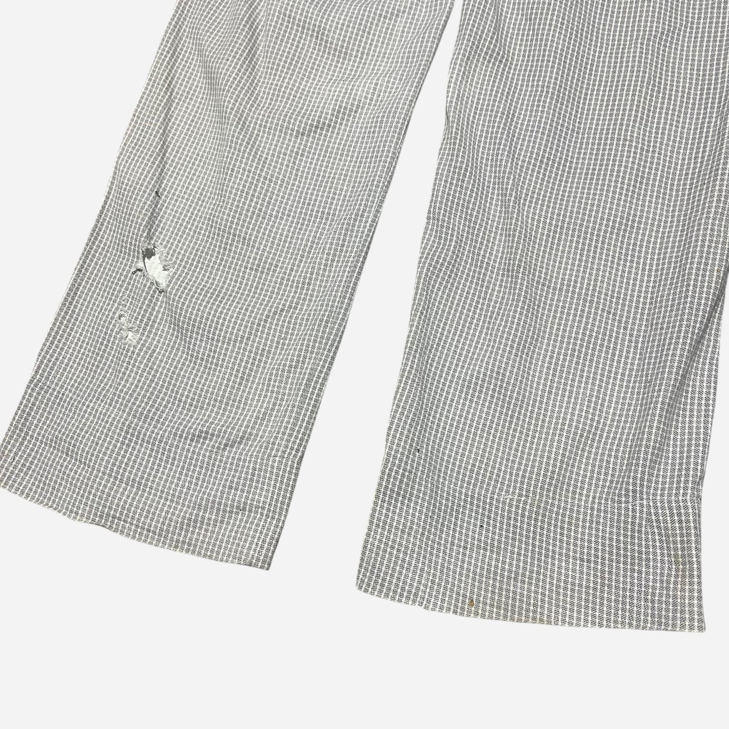 1930s 1940s White checkered pattern side clasp summer pants (34w)
