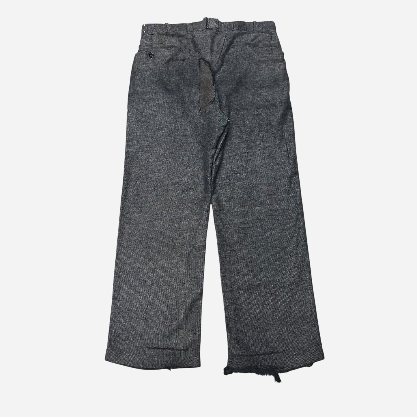 1950s Cone salt & pepper moleskin black button fly work pants (34w)