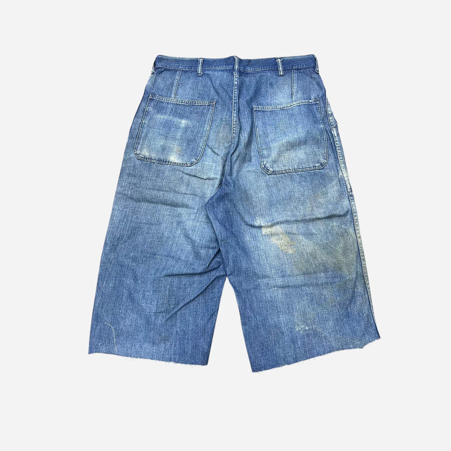 1940s WWII USN cut off fatigue pocket denim shorts (31w)