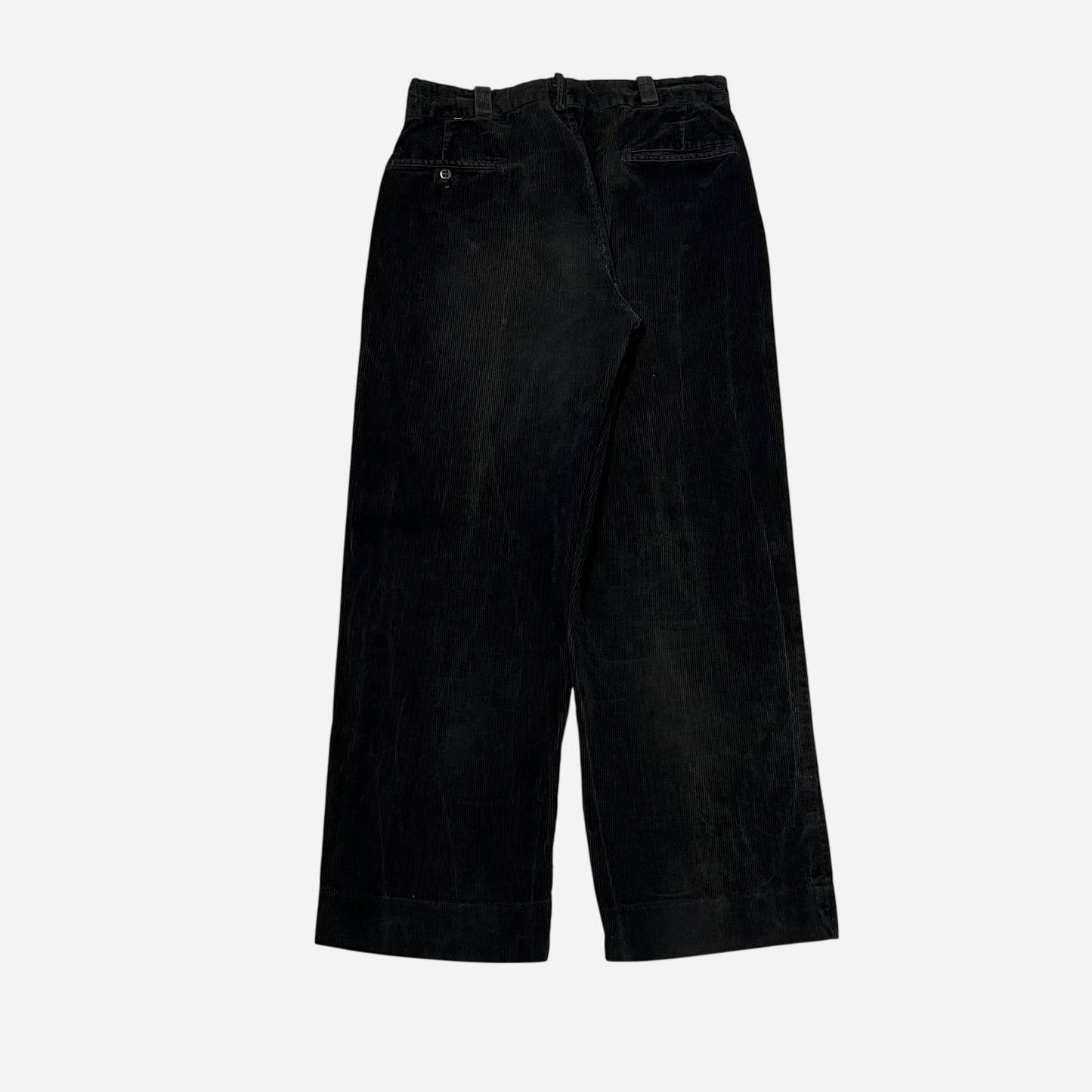1950s Black corduroy sail cloth pants (31w)