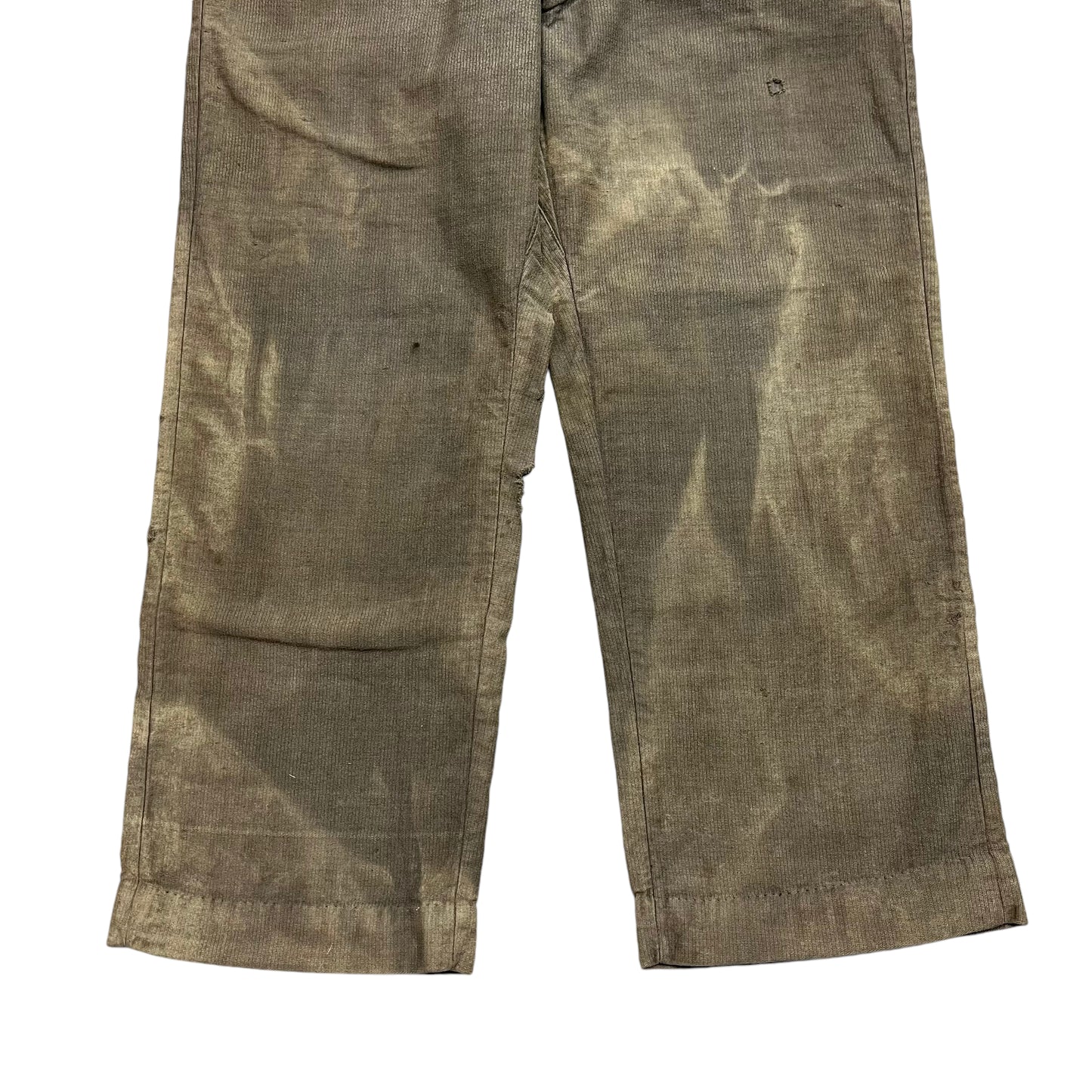 1920s 1930s Cotton salt & pepper sun faded greenish work pants (36w)