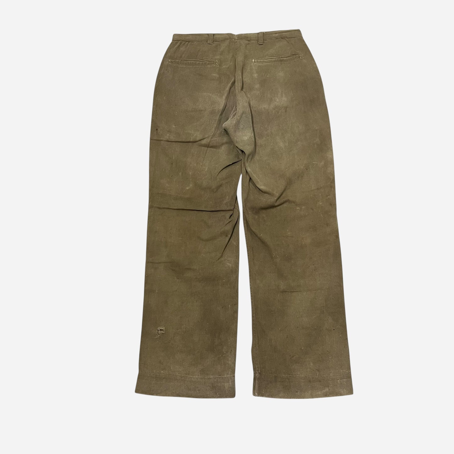1930s Sweet Orr repaired khaki work pants