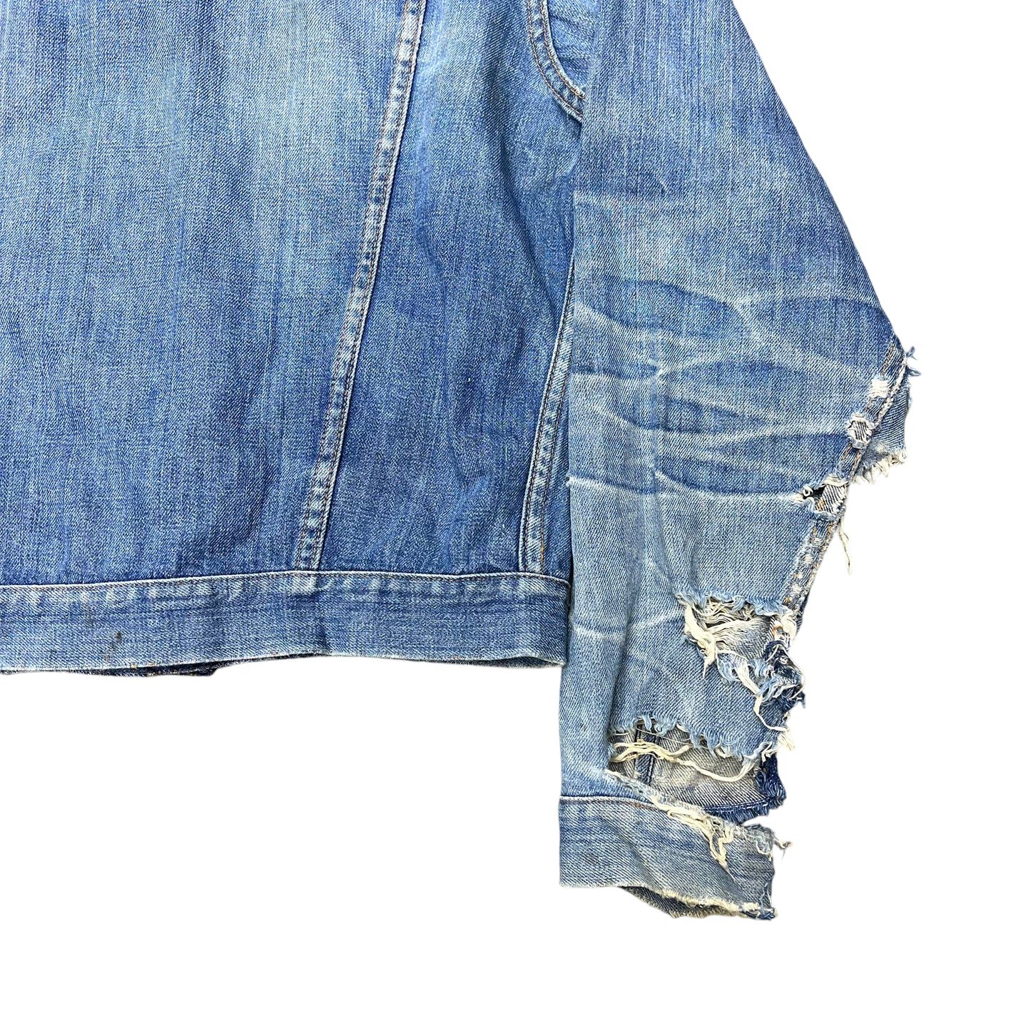 1950s Distressed denim two pocket jacket (M)