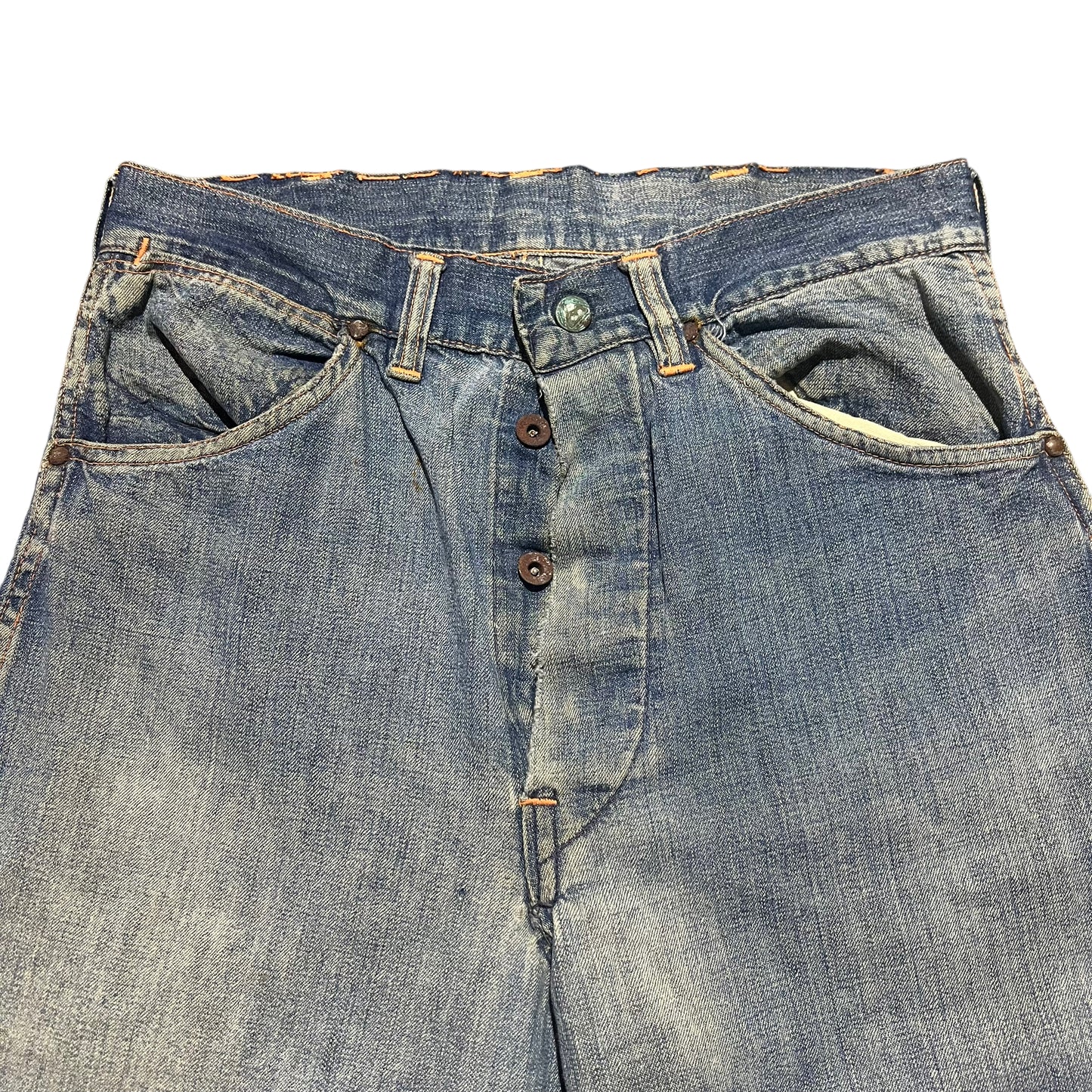 1940s Happy Jacks donut button fly denim jeans (29w)