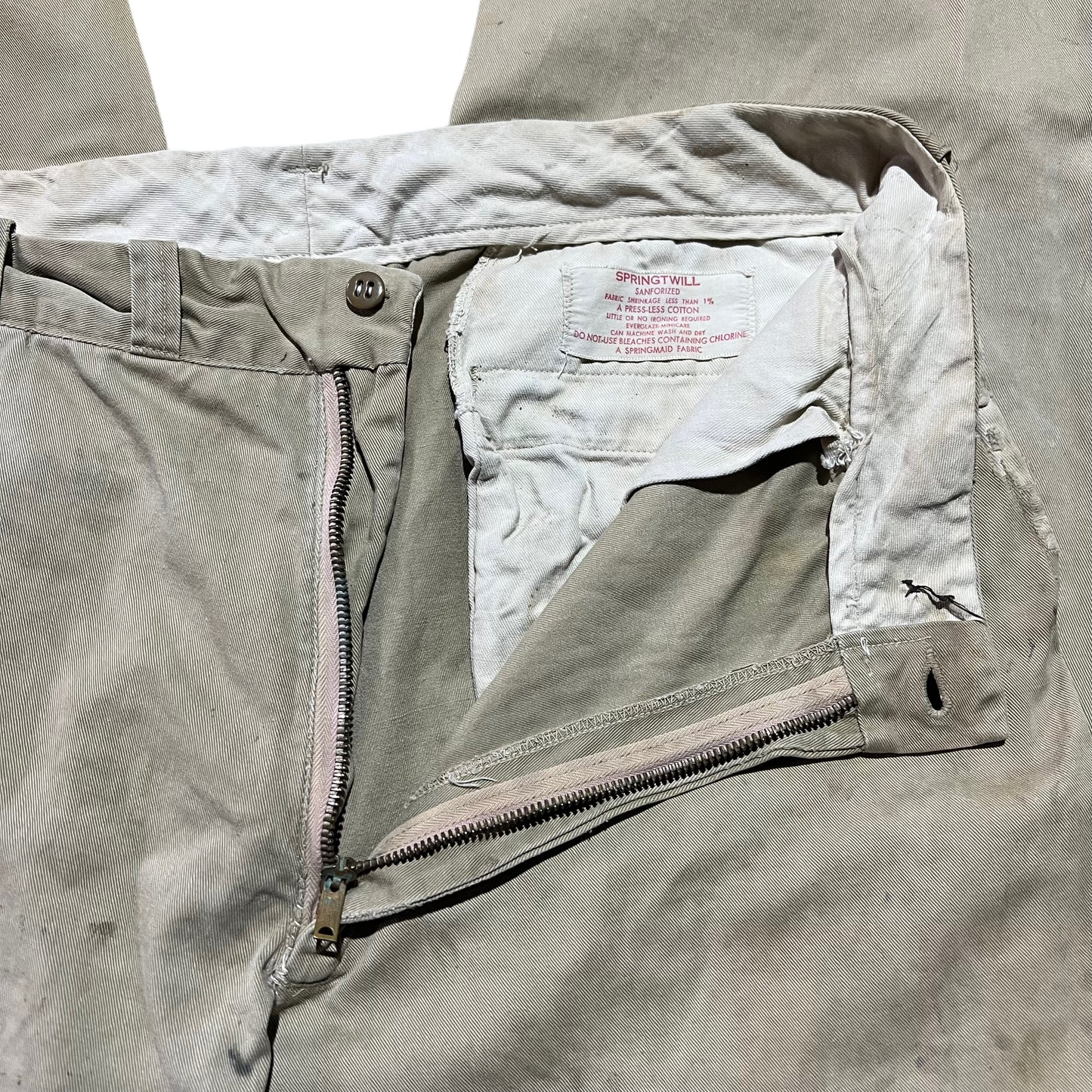 1950s As-is sail cloth khaki chino work pants (34w)