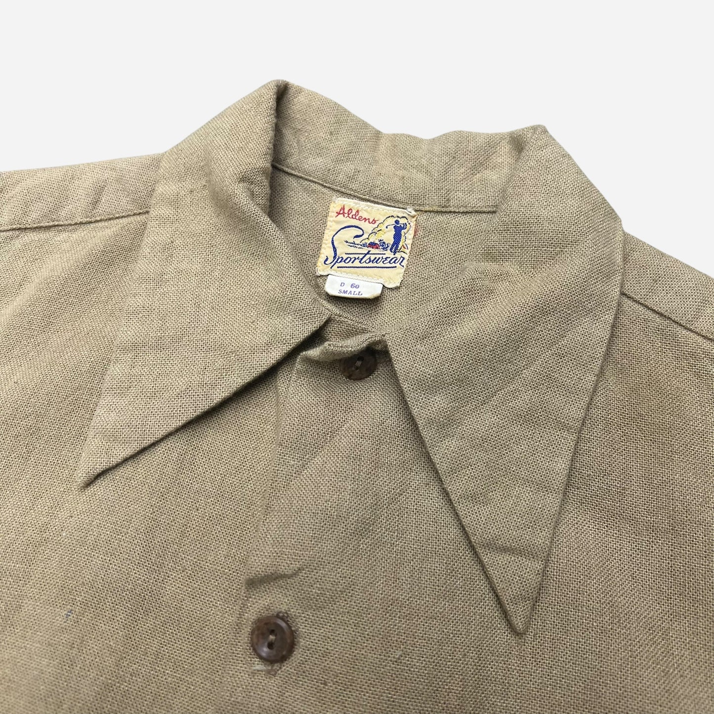 1930s 1940s NOS cotton dart collar shirt (S/M)