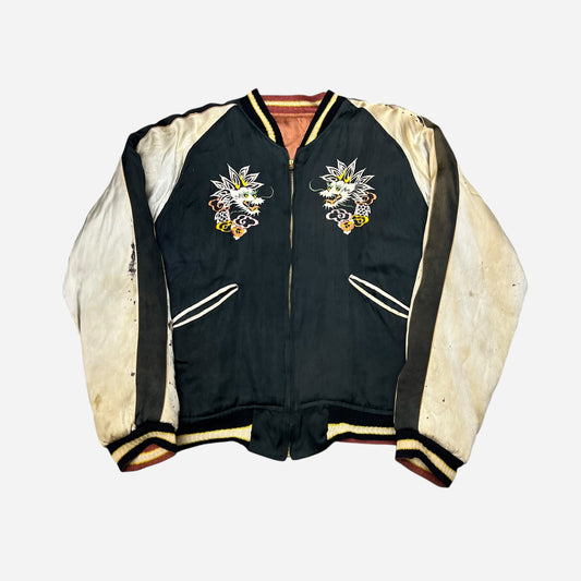 1940s Japan souvenir jacket black and orange (M/L)