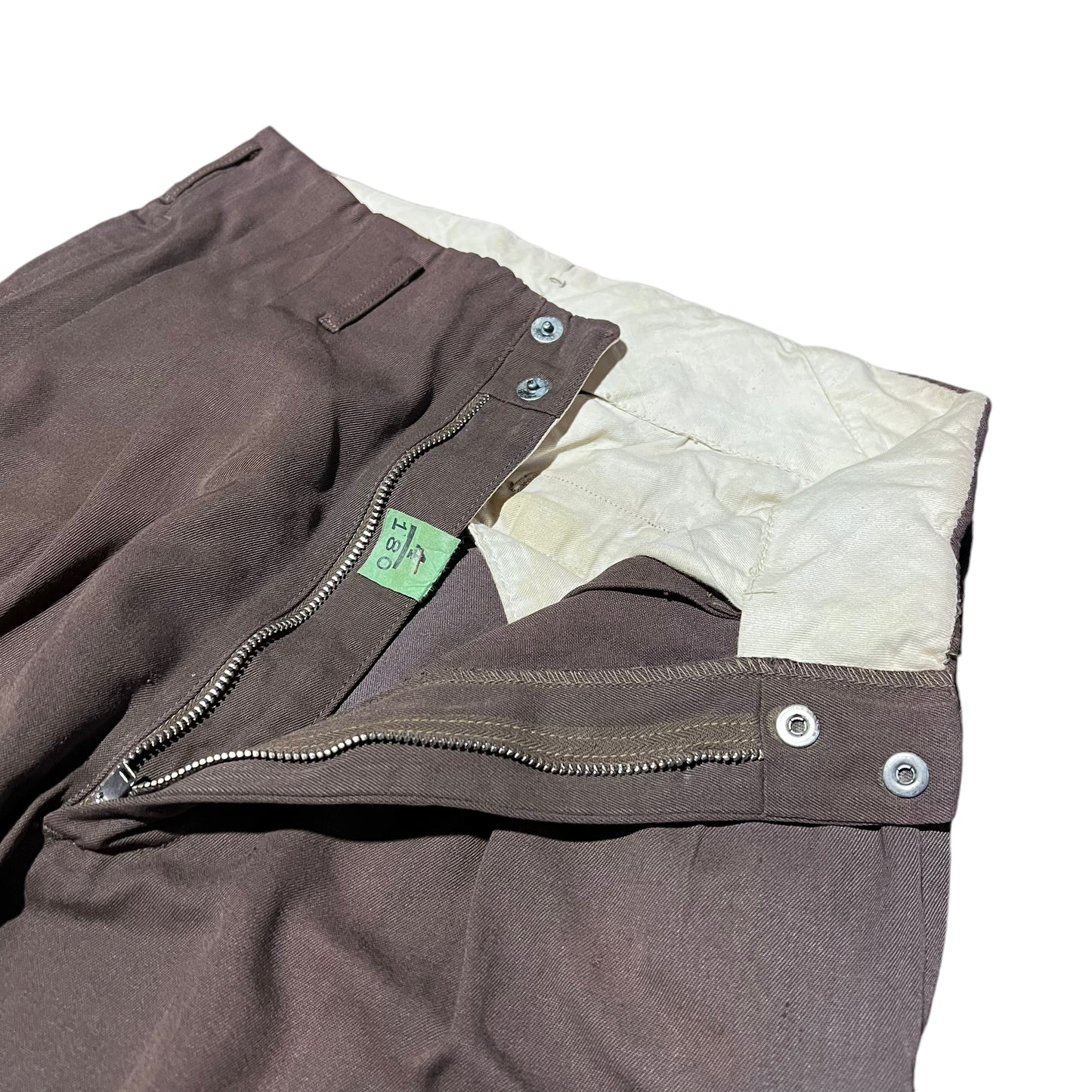 1950s Tom Sawyer brown gabardine pleated pants (28w)
