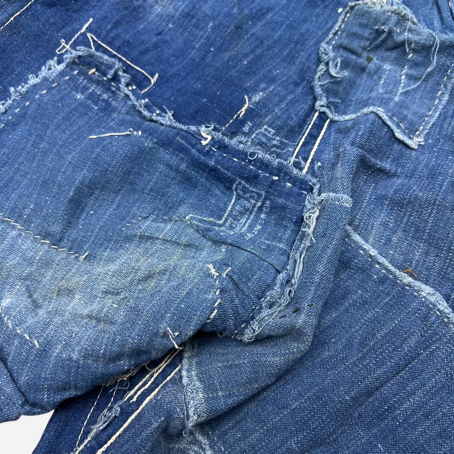 1920s Stifel Wabash Safety Block kids overalls repaired (26w)