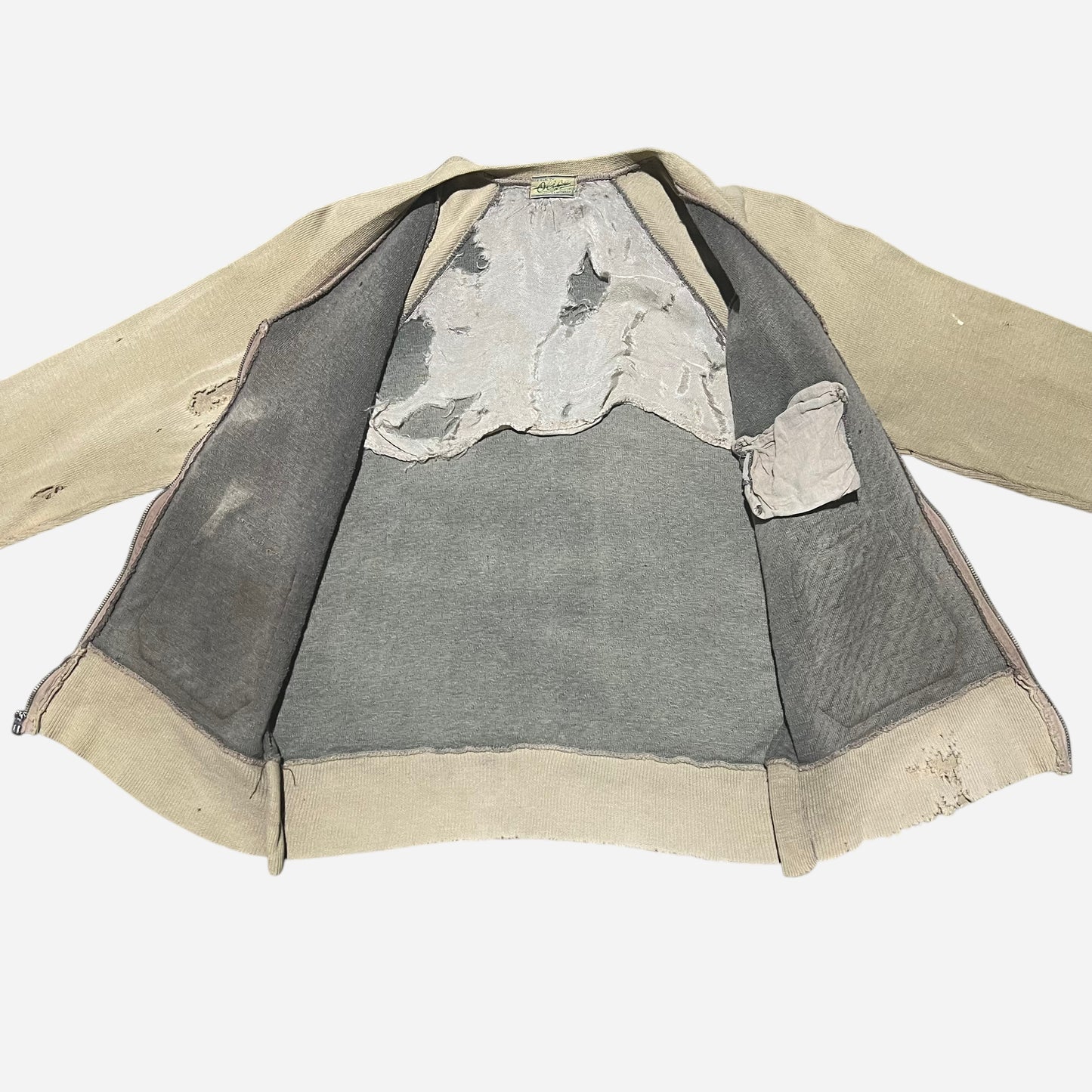 1930s Sun faded cotton zip up cardigan (S/M)